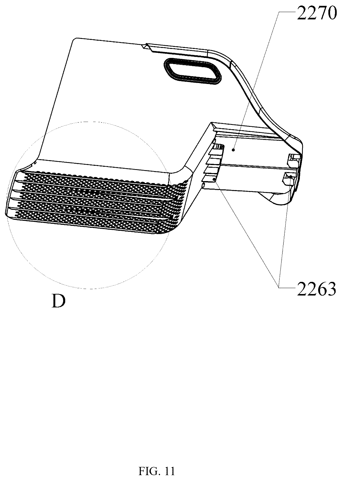 Patent US12457991 Figure 11 – Cat litter basin convenient for cleaning