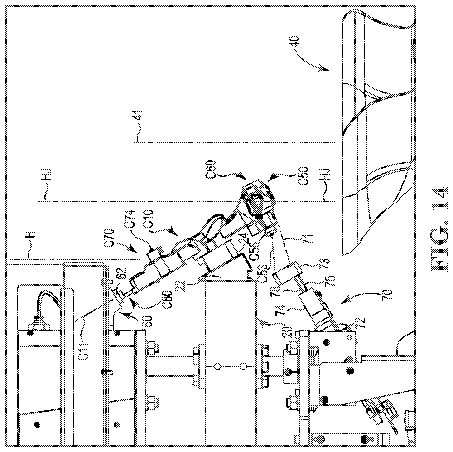 Patent US12457999 Figure 14 – Poultry cradle unloading systems and methods