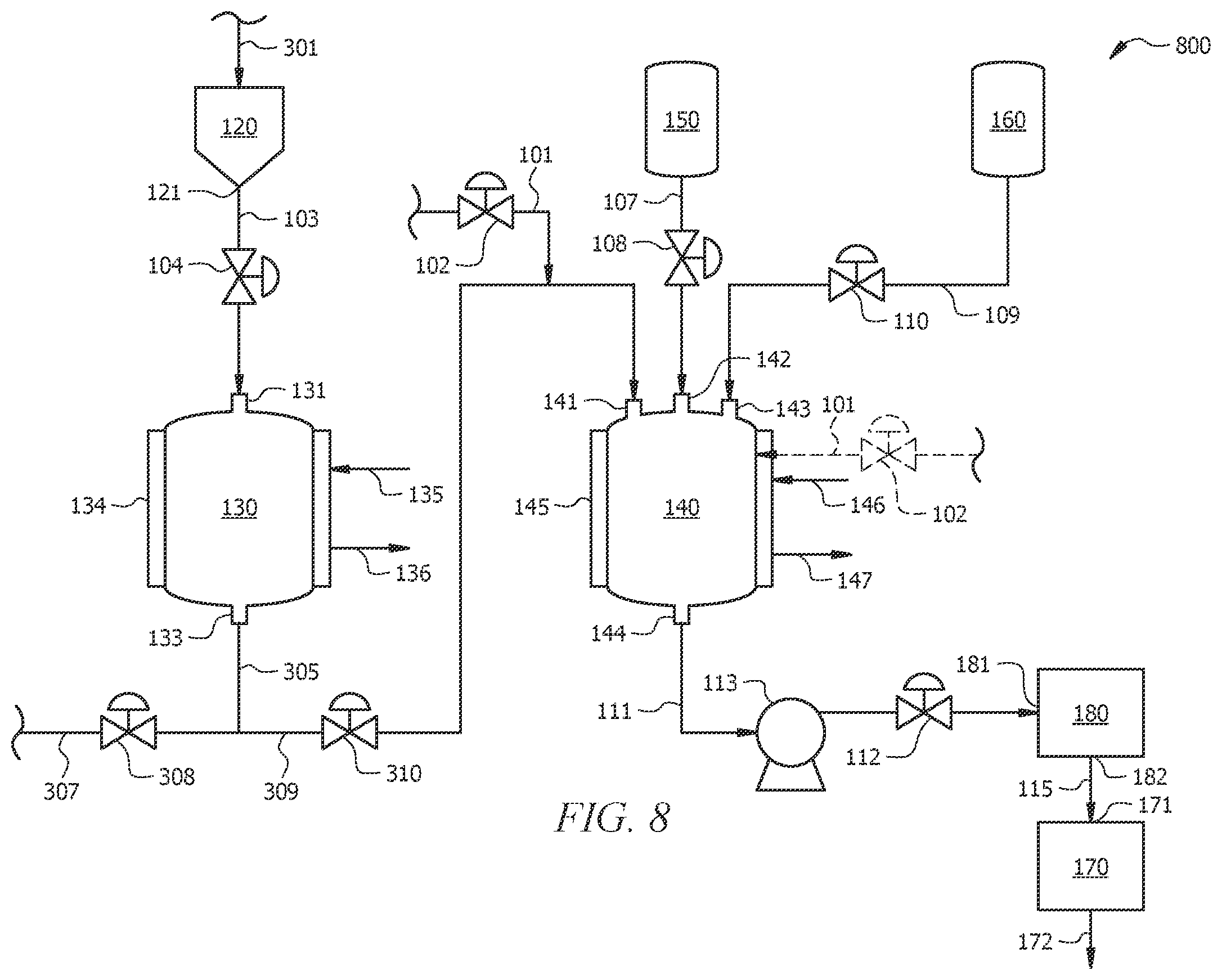 Patent US12460023 Figure 8 – Catalyst pretreatment and feeding system for polypropylene production