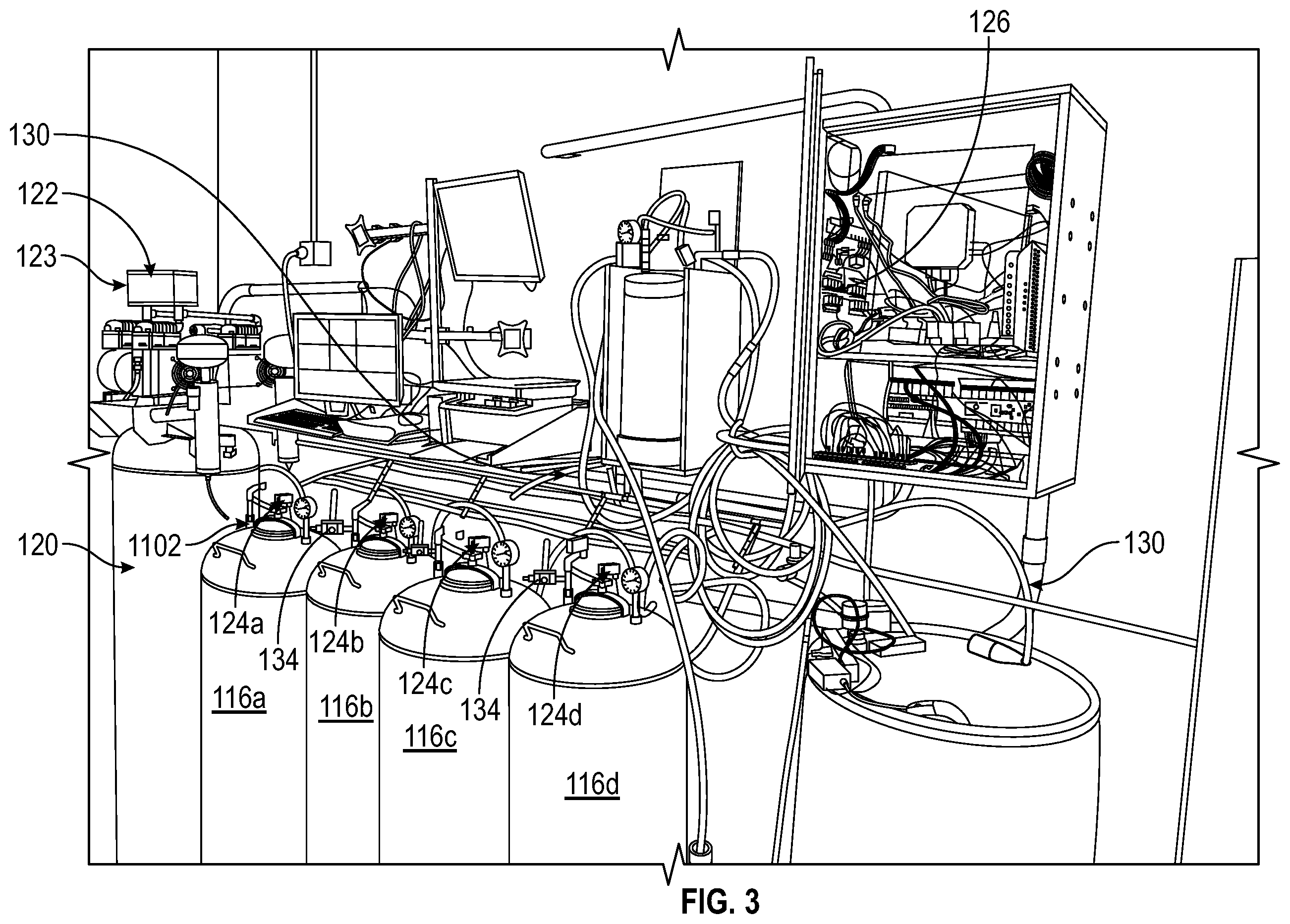 Patent US12460162 Figure 3 – System and method for closed processing of rapidly aging alcoholic beverages