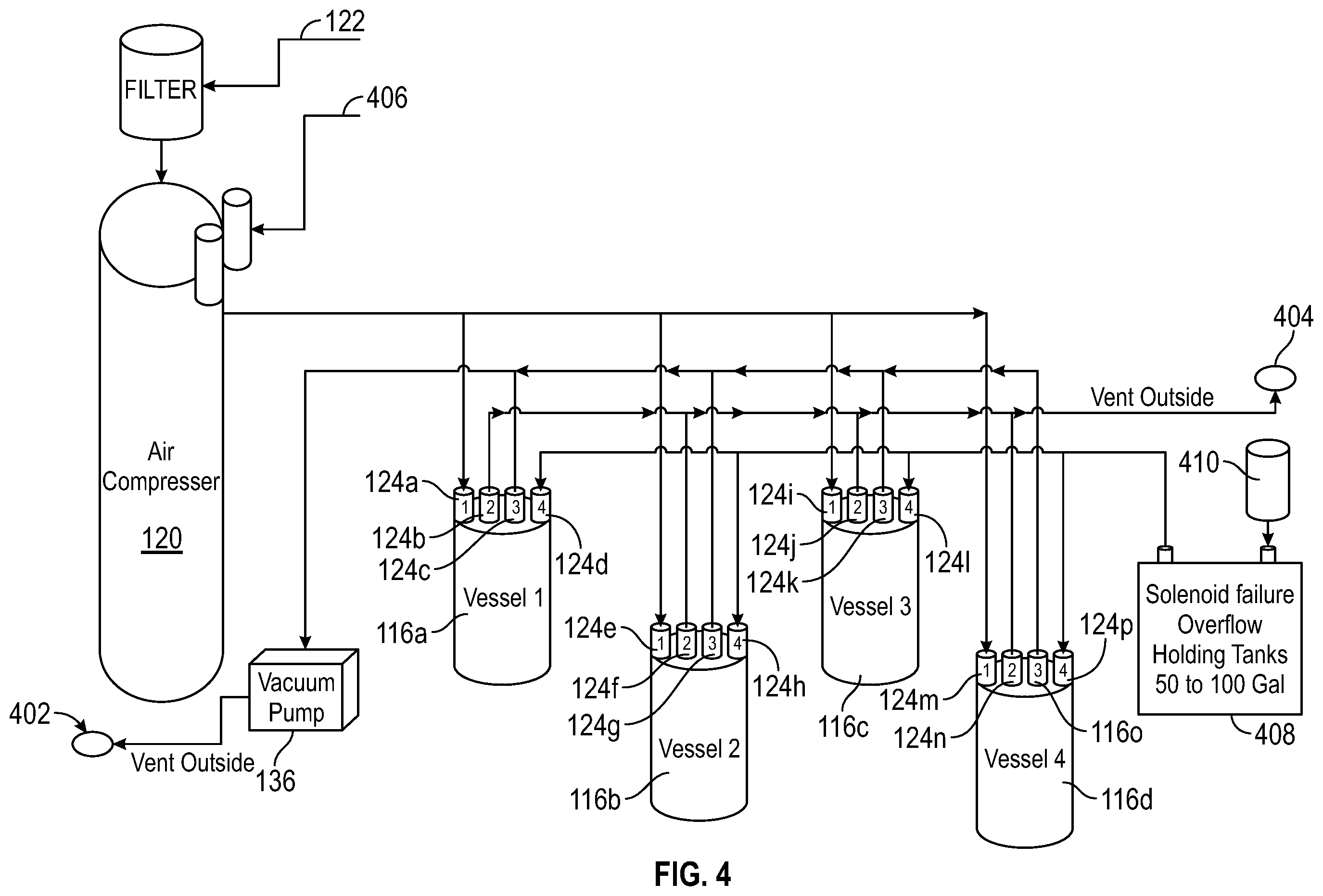 Patent US12460162 Figure 4 – System and method for closed processing of rapidly aging alcoholic beverages