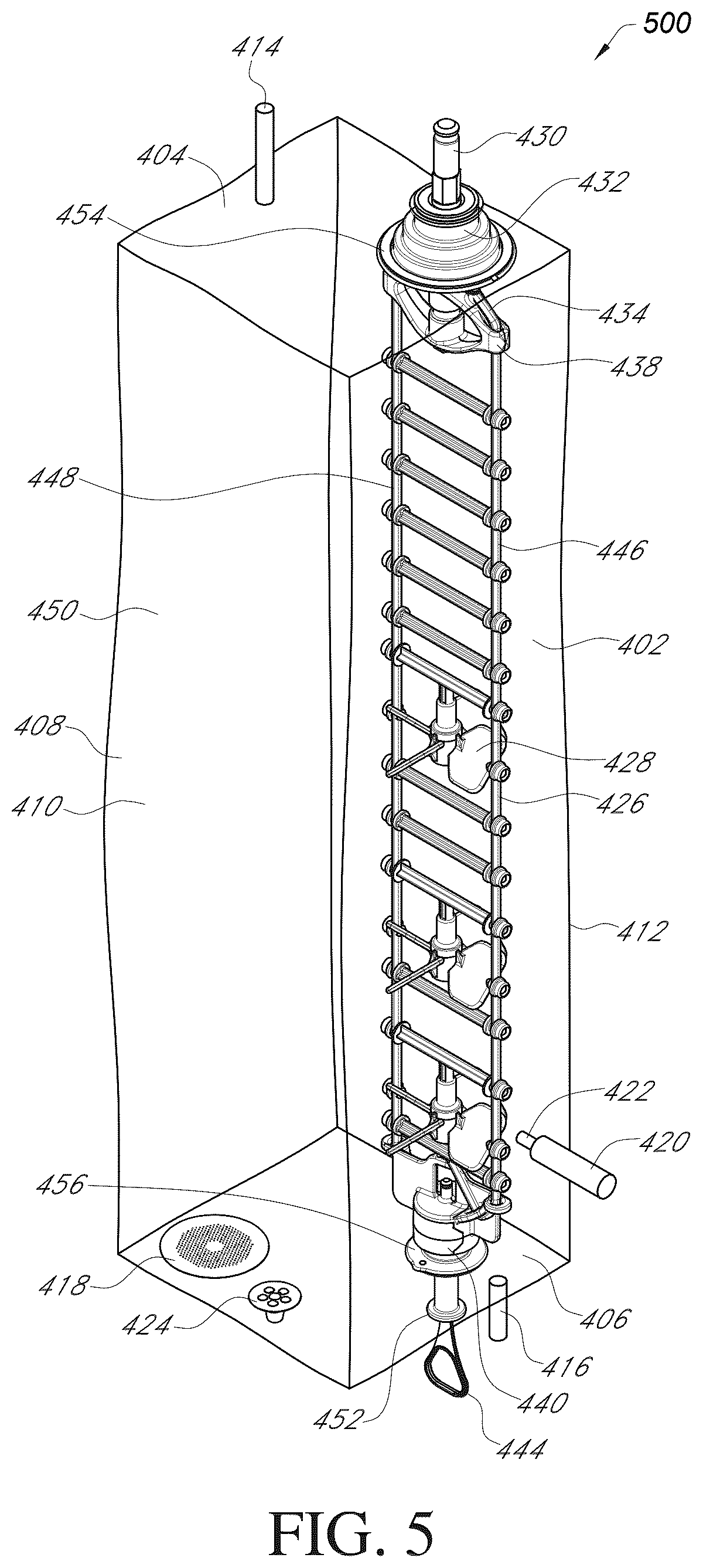Patent US12460171 Figure 5 – Fluid mixing systems including helical mixing assembly with impeller attachment