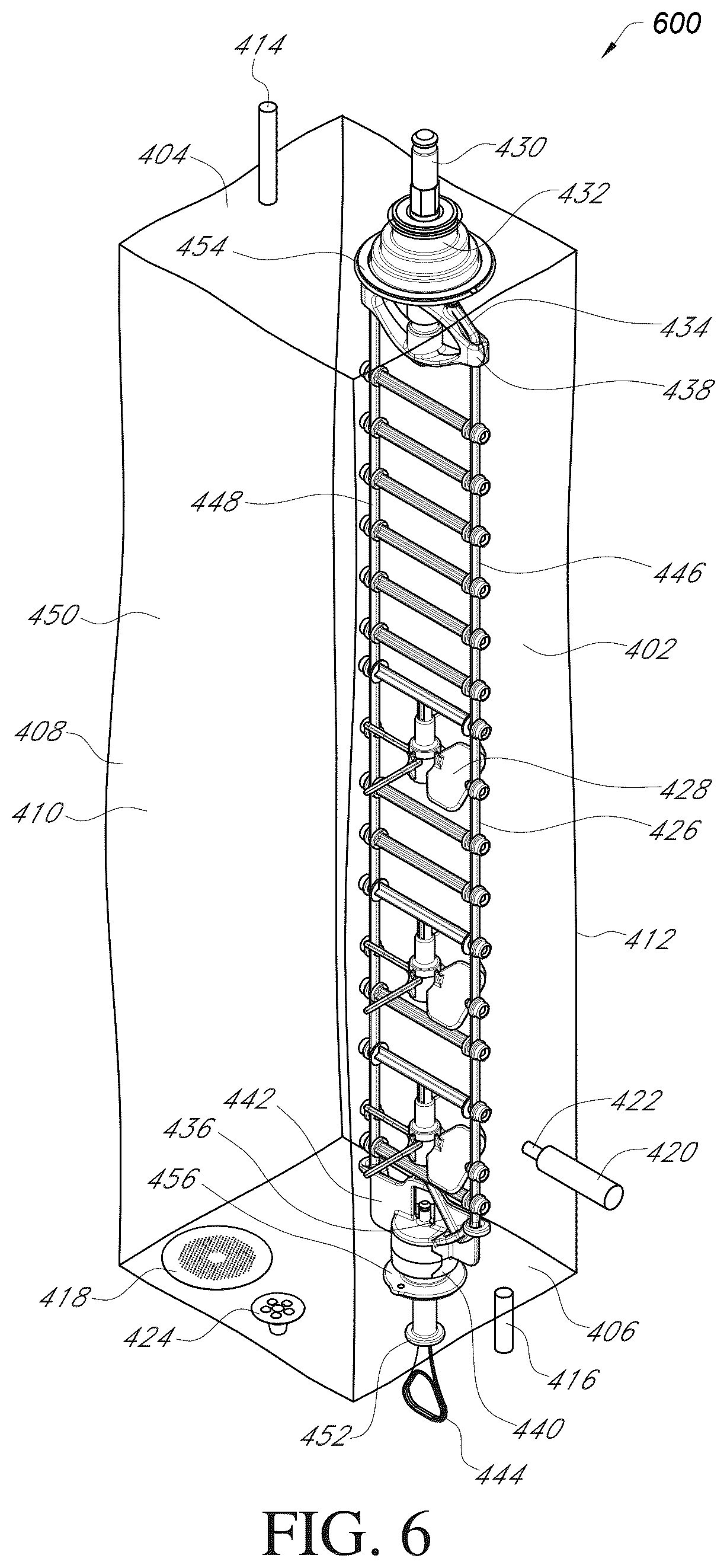 Patent US12460171 Figure 6 – Fluid mixing systems including helical mixing assembly with impeller attachment