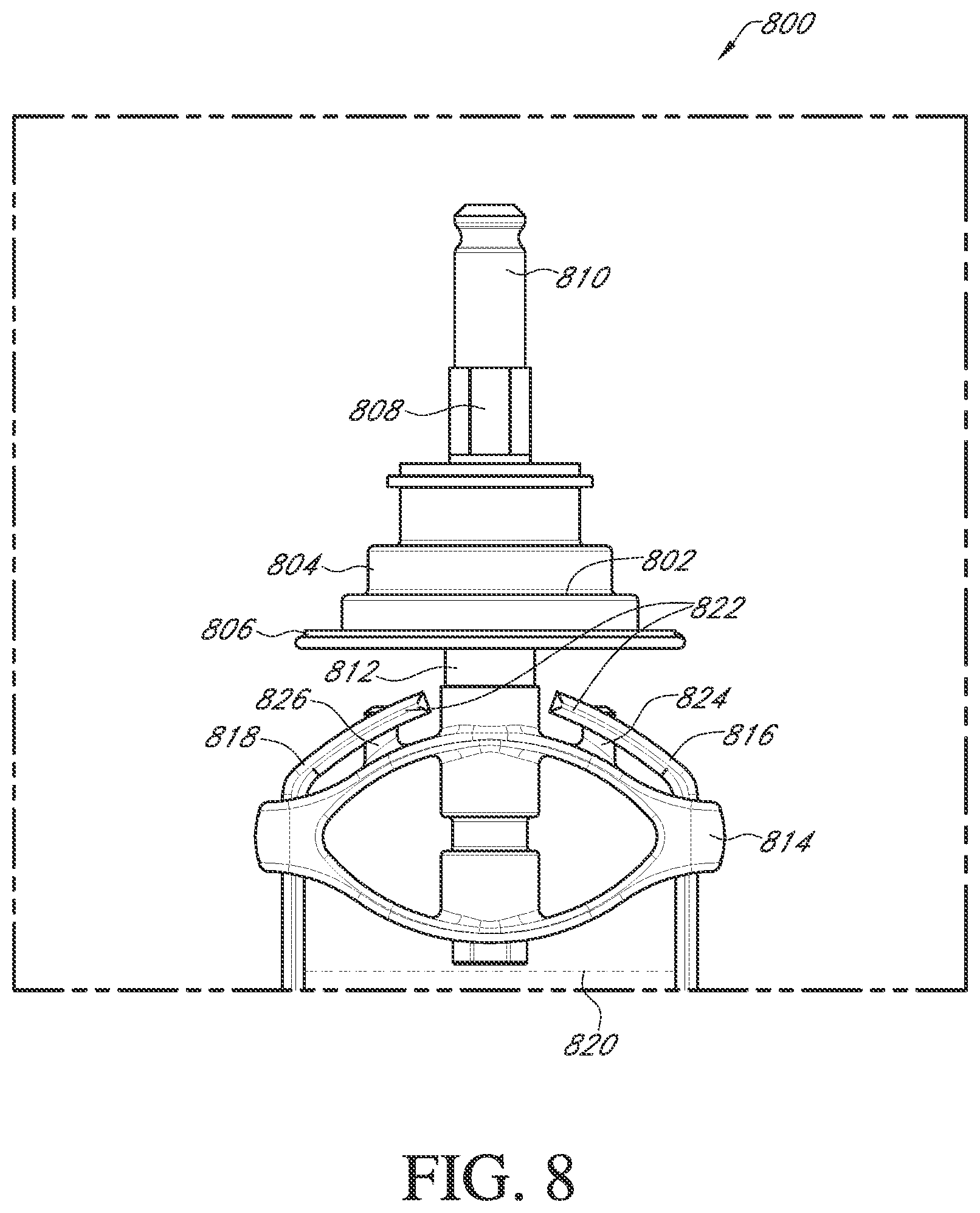 Patent US12460171 Figure 8 – Fluid mixing systems including helical mixing assembly with impeller attachment
