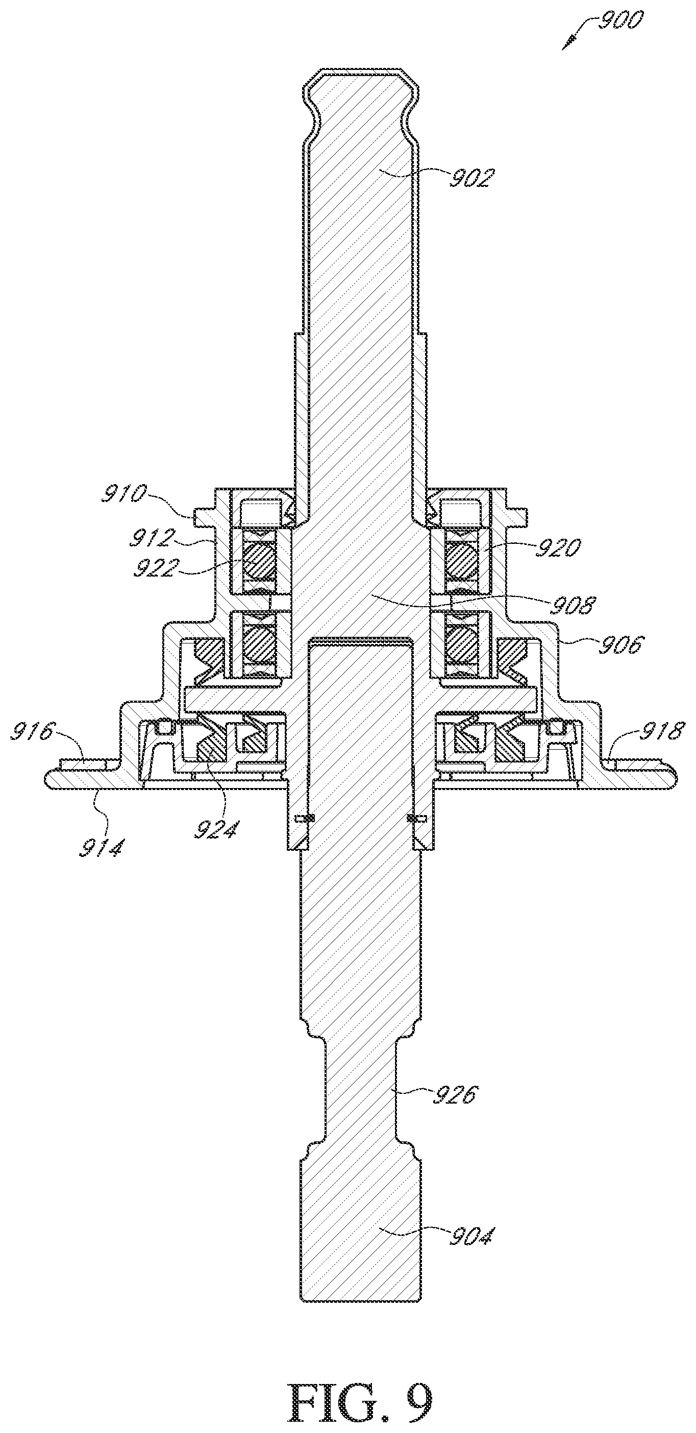 Patent US12460171 Figure 9 – Fluid mixing systems including helical mixing assembly with impeller attachment