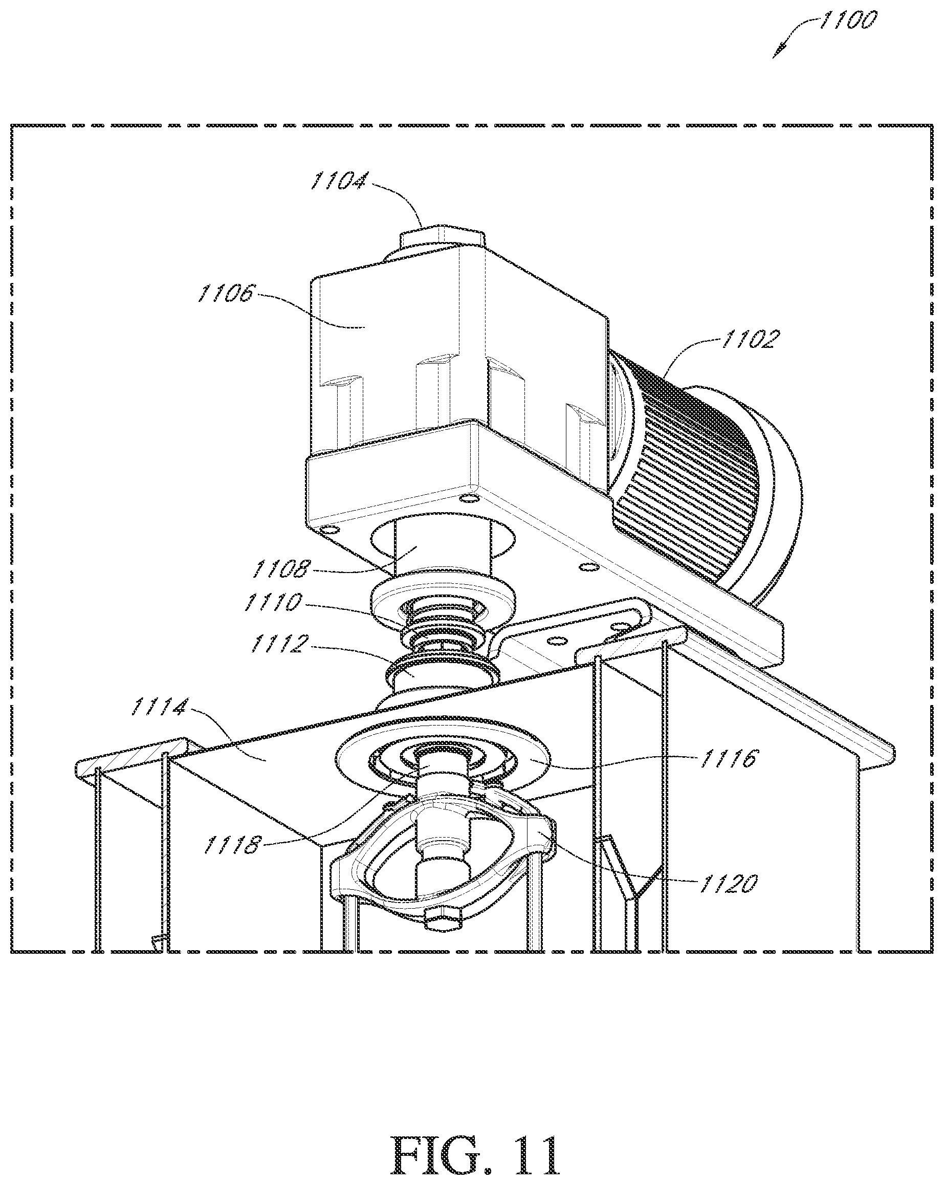 Patent US12460171 Figure 11 – Fluid mixing systems including helical mixing assembly with impeller attachment