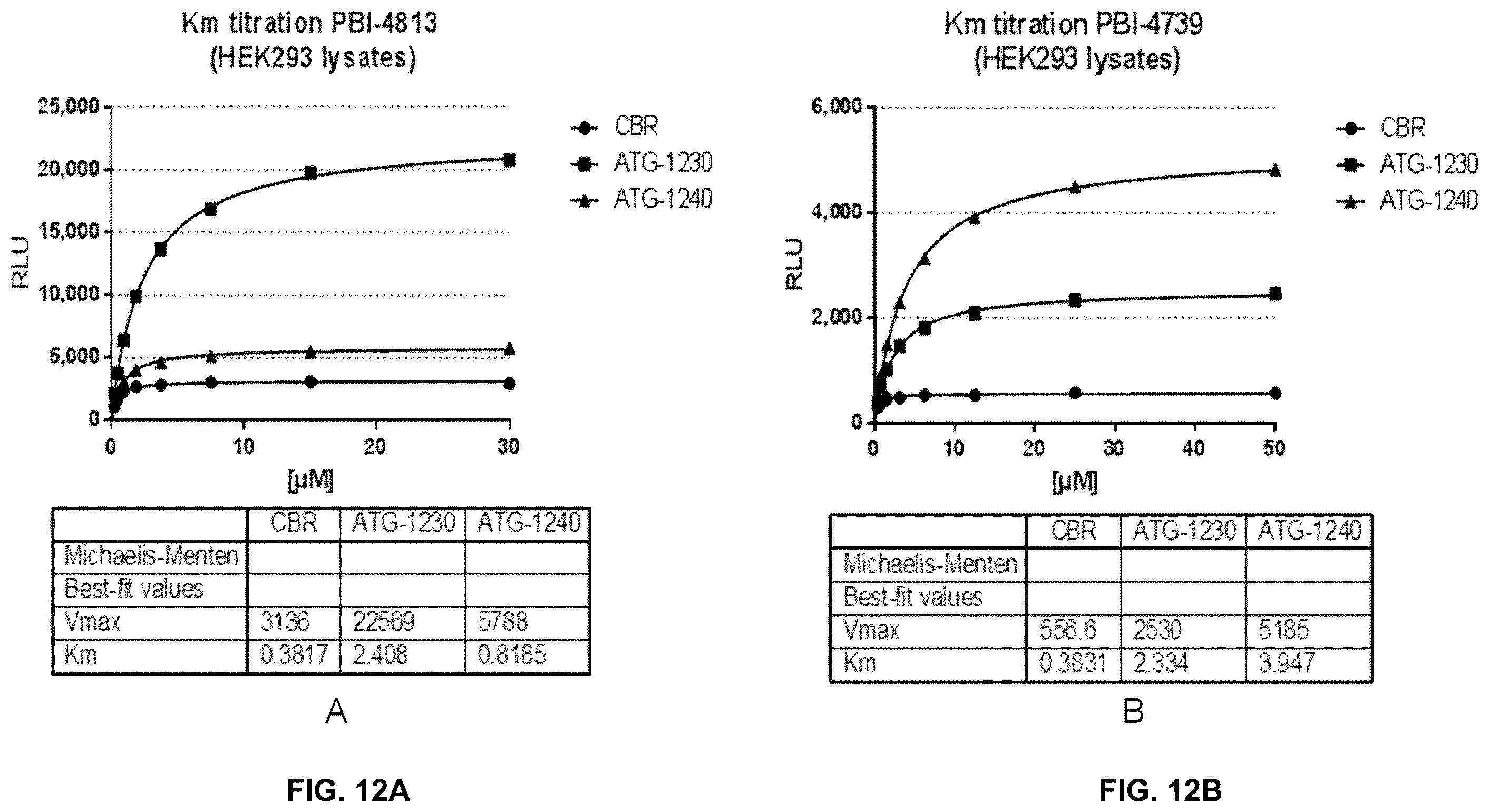 Patent US12460245 Figure 12 – Luciferase sequences utilizing infrared-emitting substrates to produce enhanced luminescence