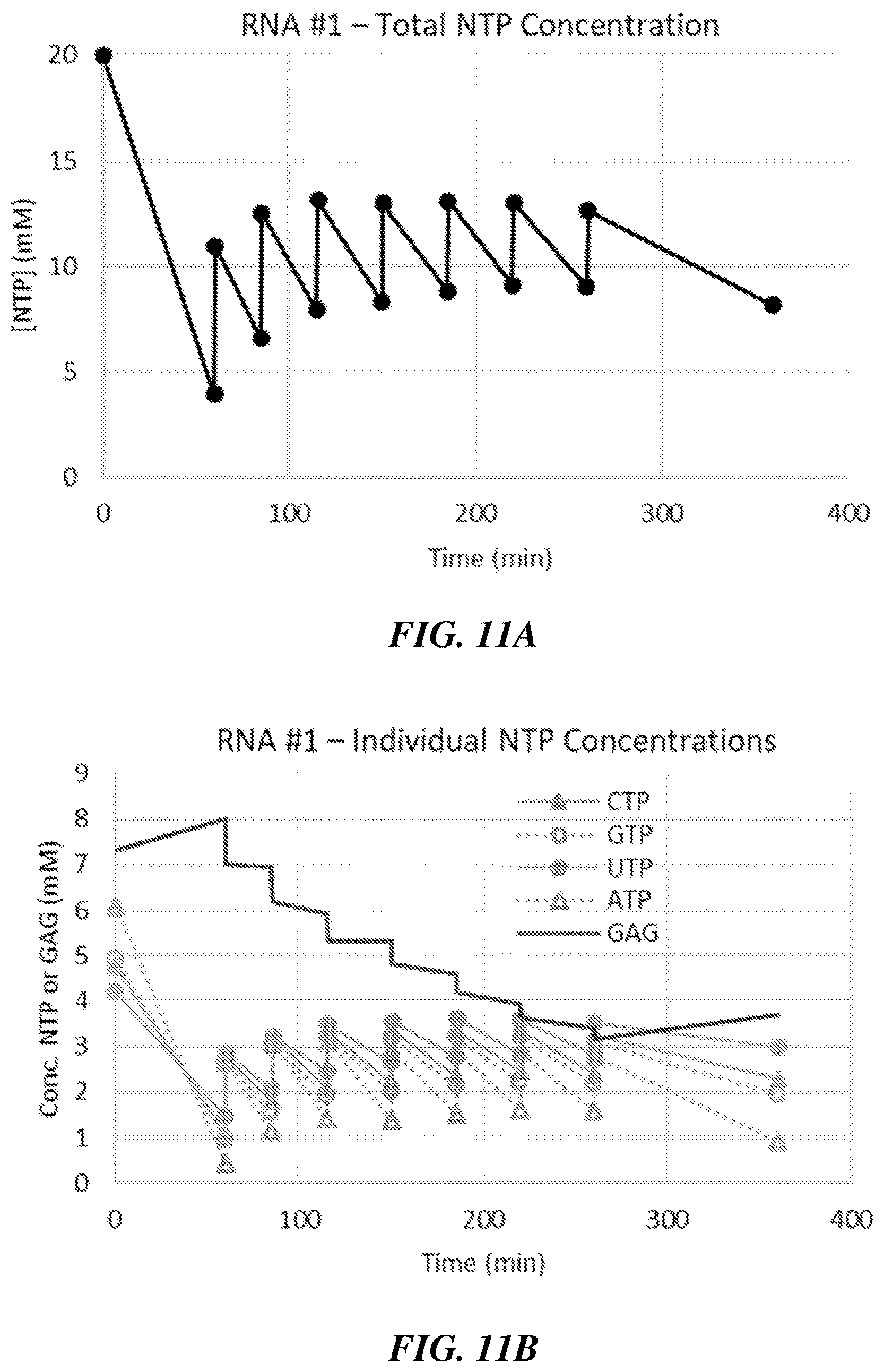 Patent US12460259 Figure 11 – Fed-batch in vitro transcription process