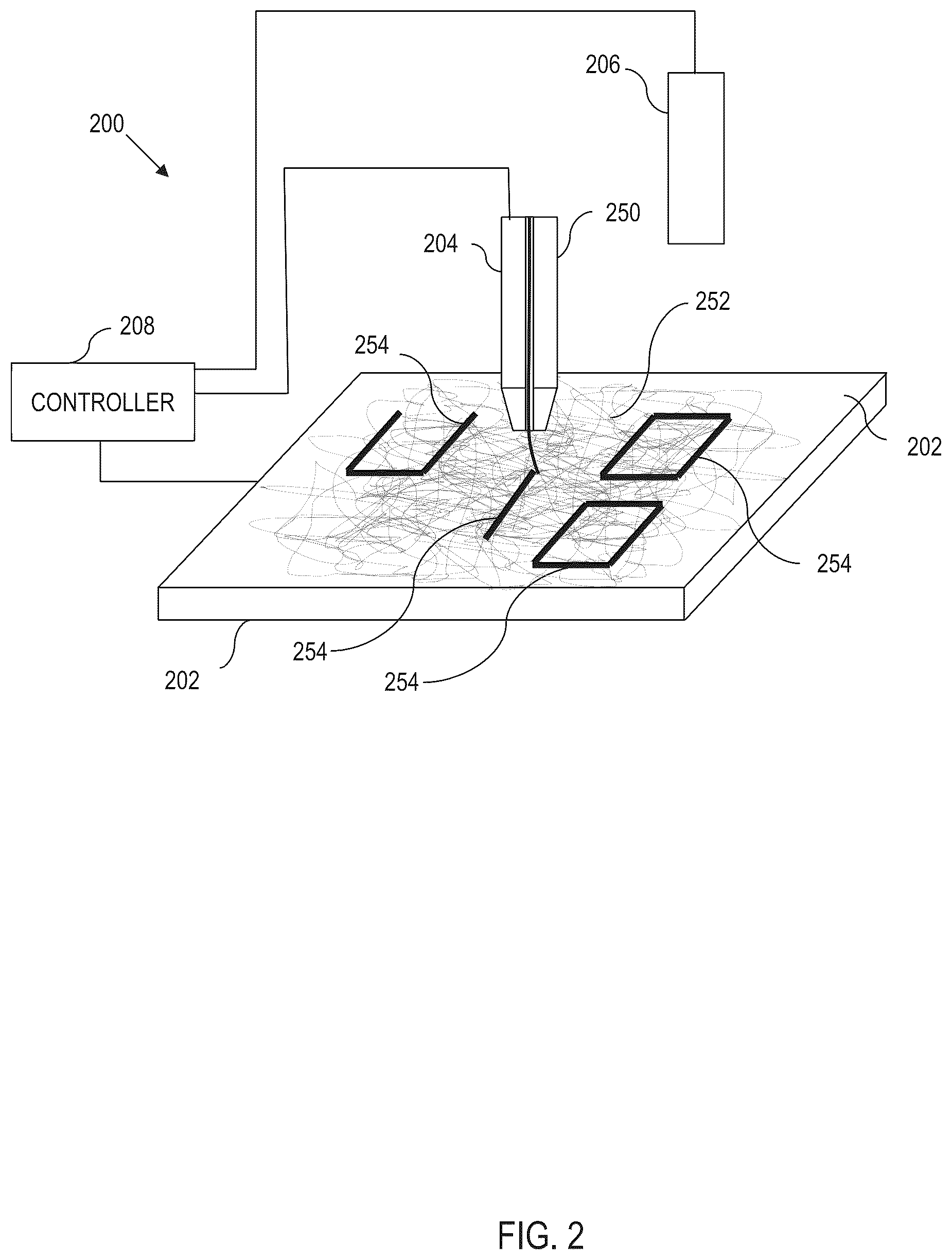 Patent US12460320 Figure 2 – Creating defined electrospun fiber geometries