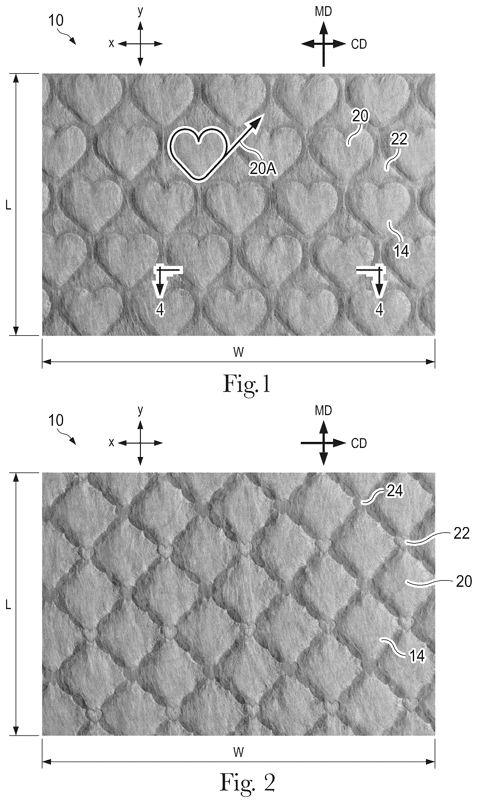 Patent US12460321 — Shaped nonwoven — Figure 1