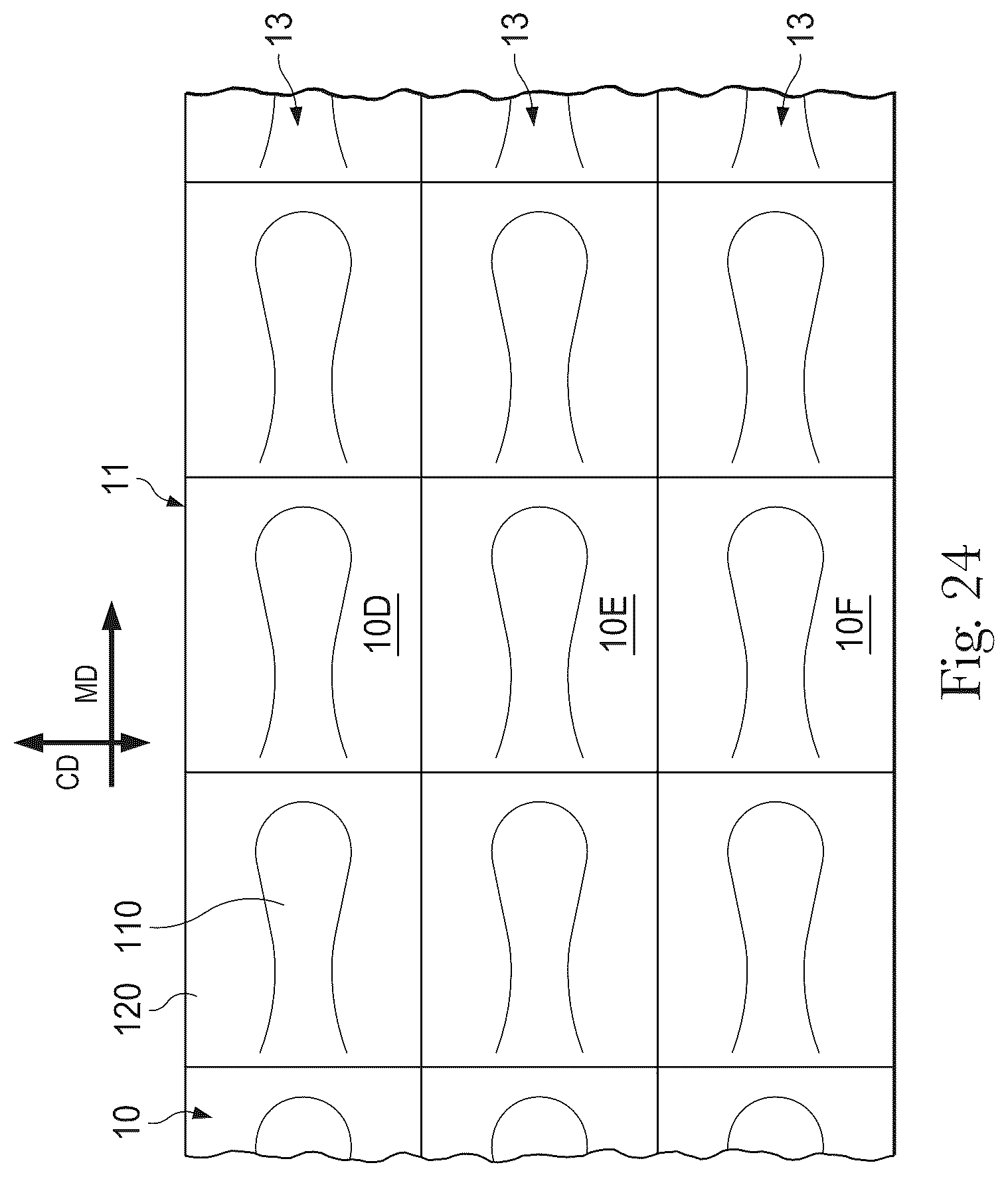 Patent US12460321 Figure 16 – Shaped nonwoven