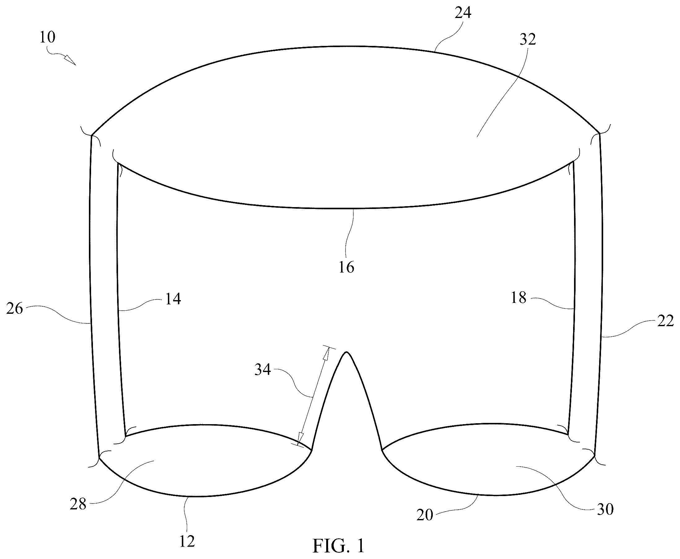 Patent US12460326 Figure 1 – One-piece knitted article for lower portion of human body and methods for knitting same