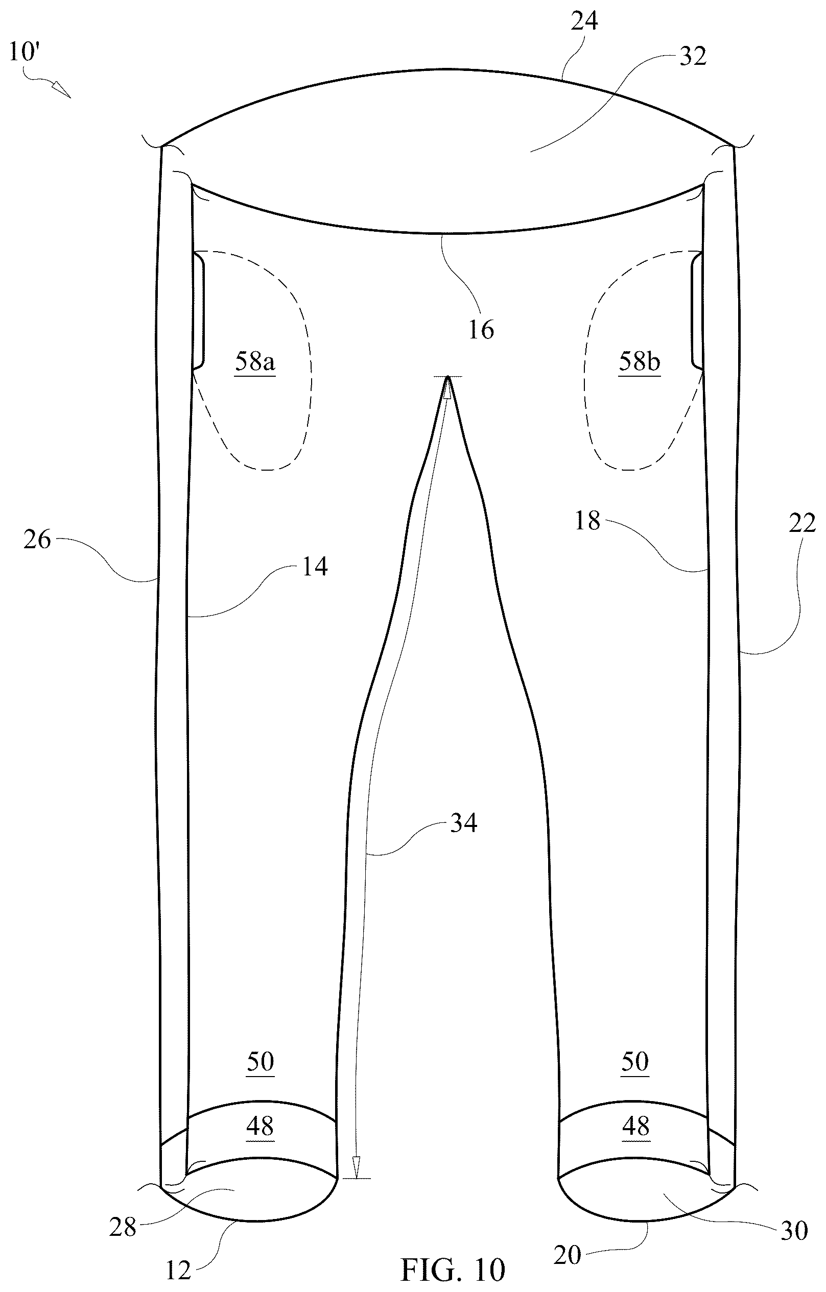 Patent US12460326 Figure 17 – One-piece knitted article for lower portion of human body and methods for knitting same