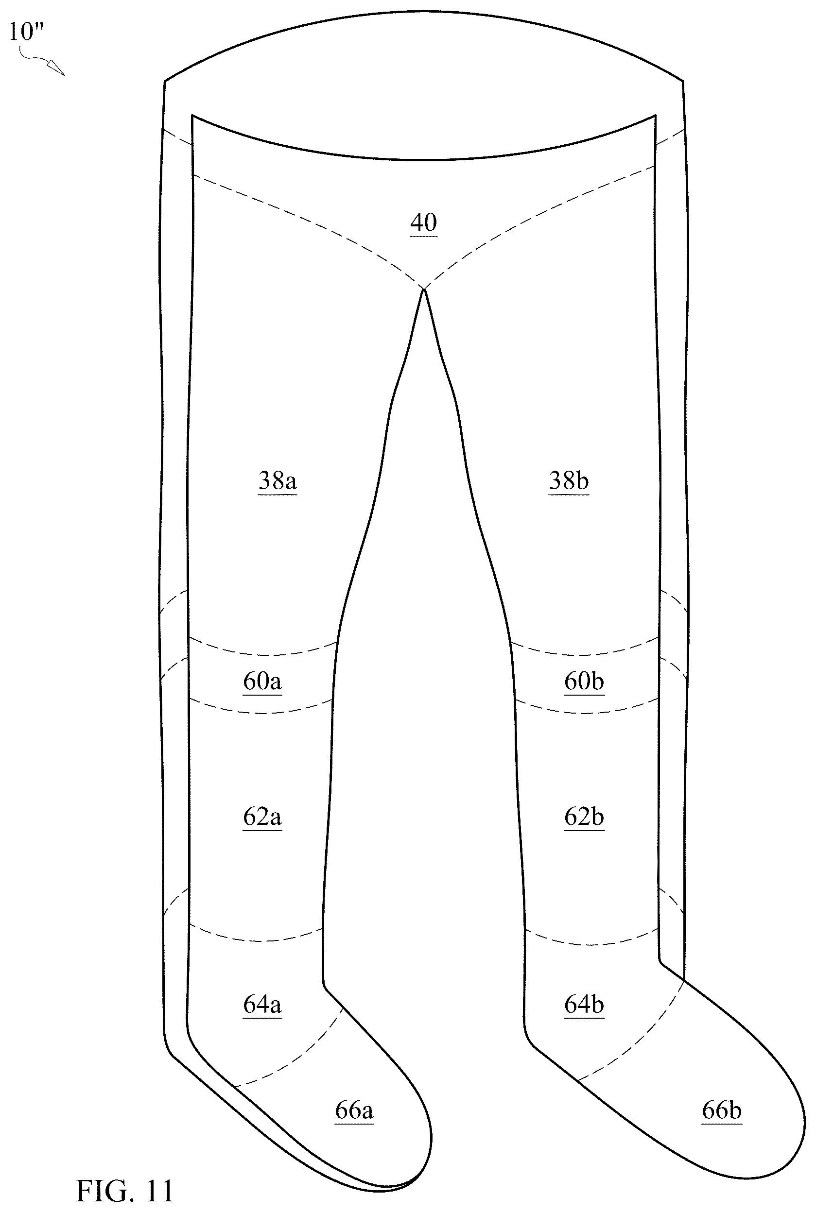 Patent US12460326 Figure 18 – One-piece knitted article for lower portion of human body and methods for knitting same