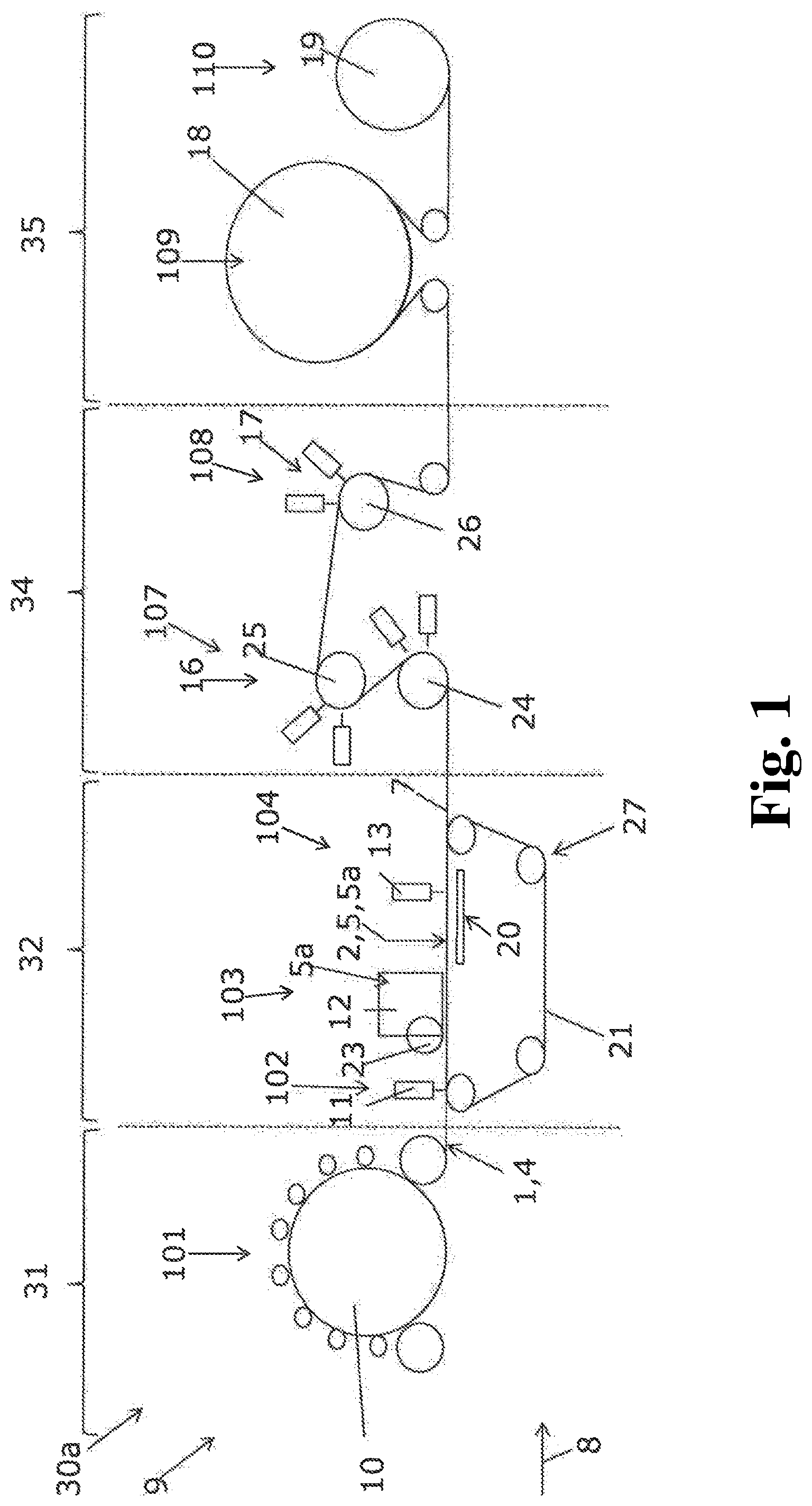 Patent US12460329 Figure 1 – Method for producing a composite nonwoven fabric and device for producing a composite nonwoven fabric