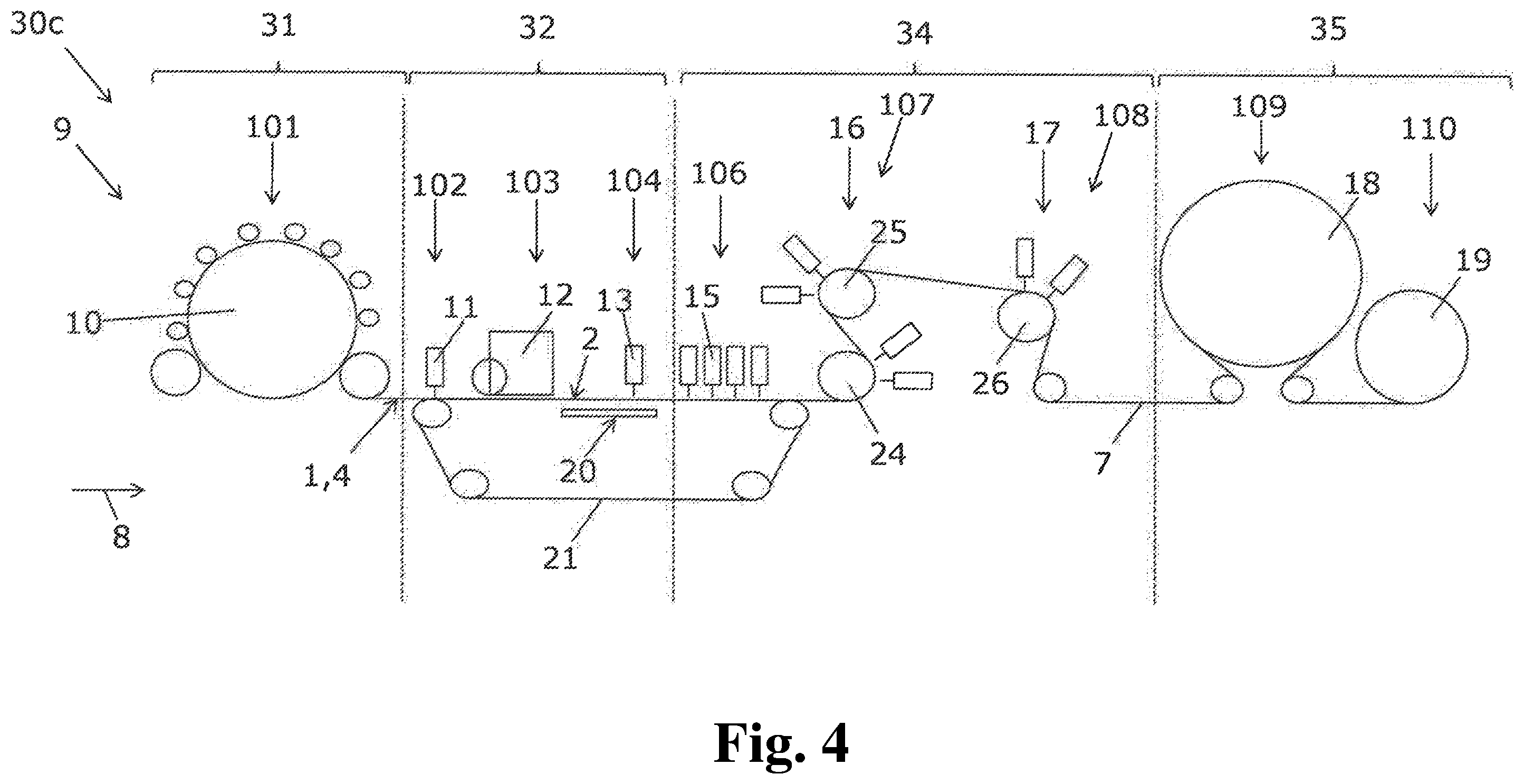Patent US12460329 Figure 4 – Method for producing a composite nonwoven fabric and device for producing a composite nonwoven fabric