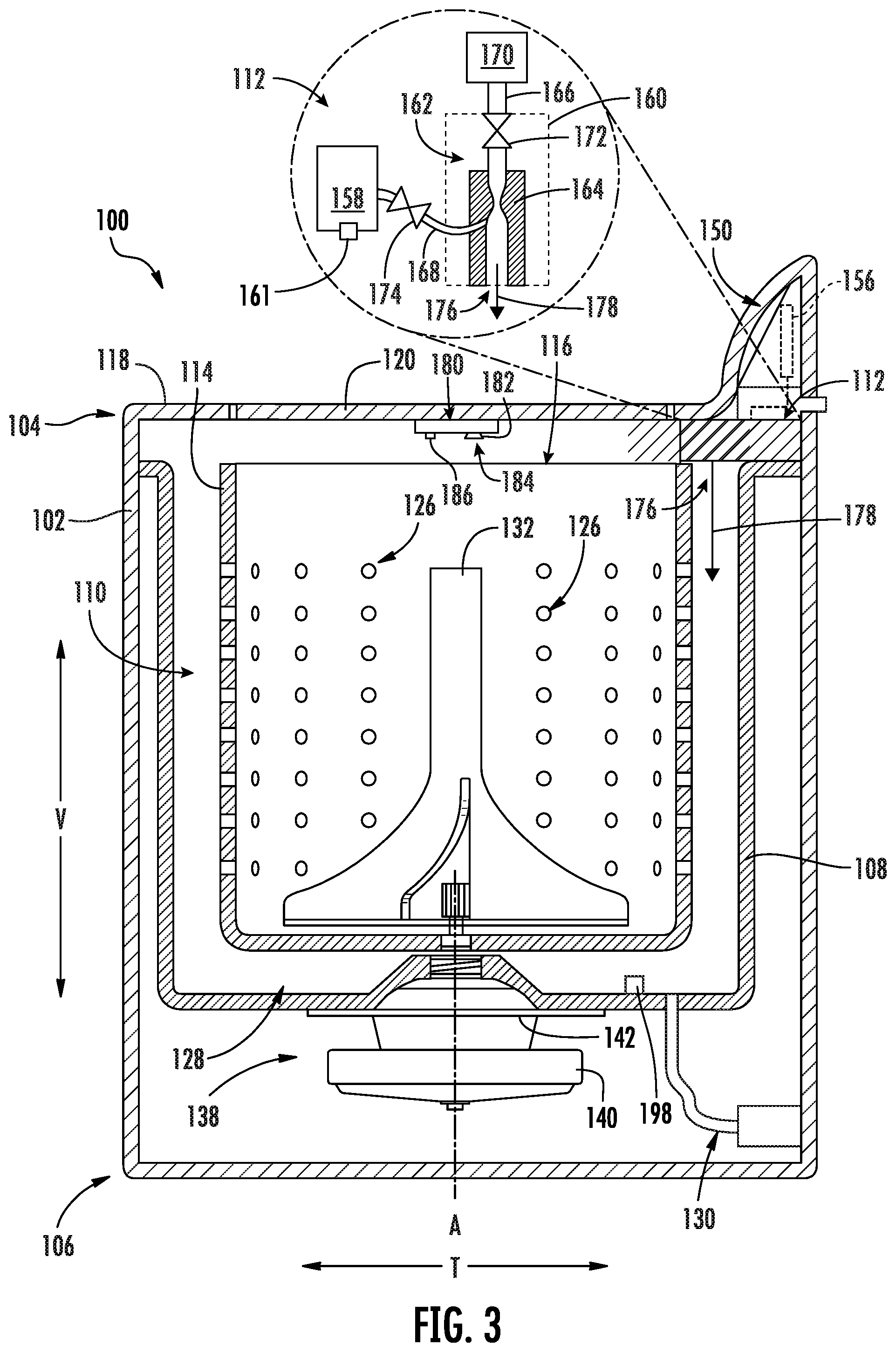 Patent US12460335 Figure 3 – Systems and methods for automatic dispensing of wash additives in a washing machine appliance