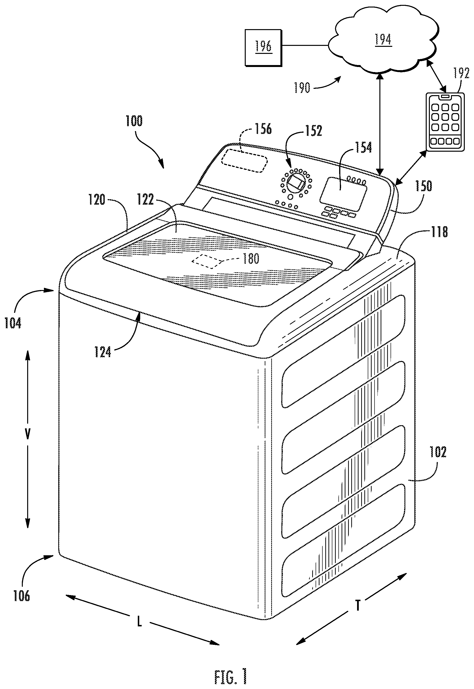 Patent US12460336 — Systems and methods for using artificial intelligence to perform a bulk flush process in a washing machine appliance — Figure 1