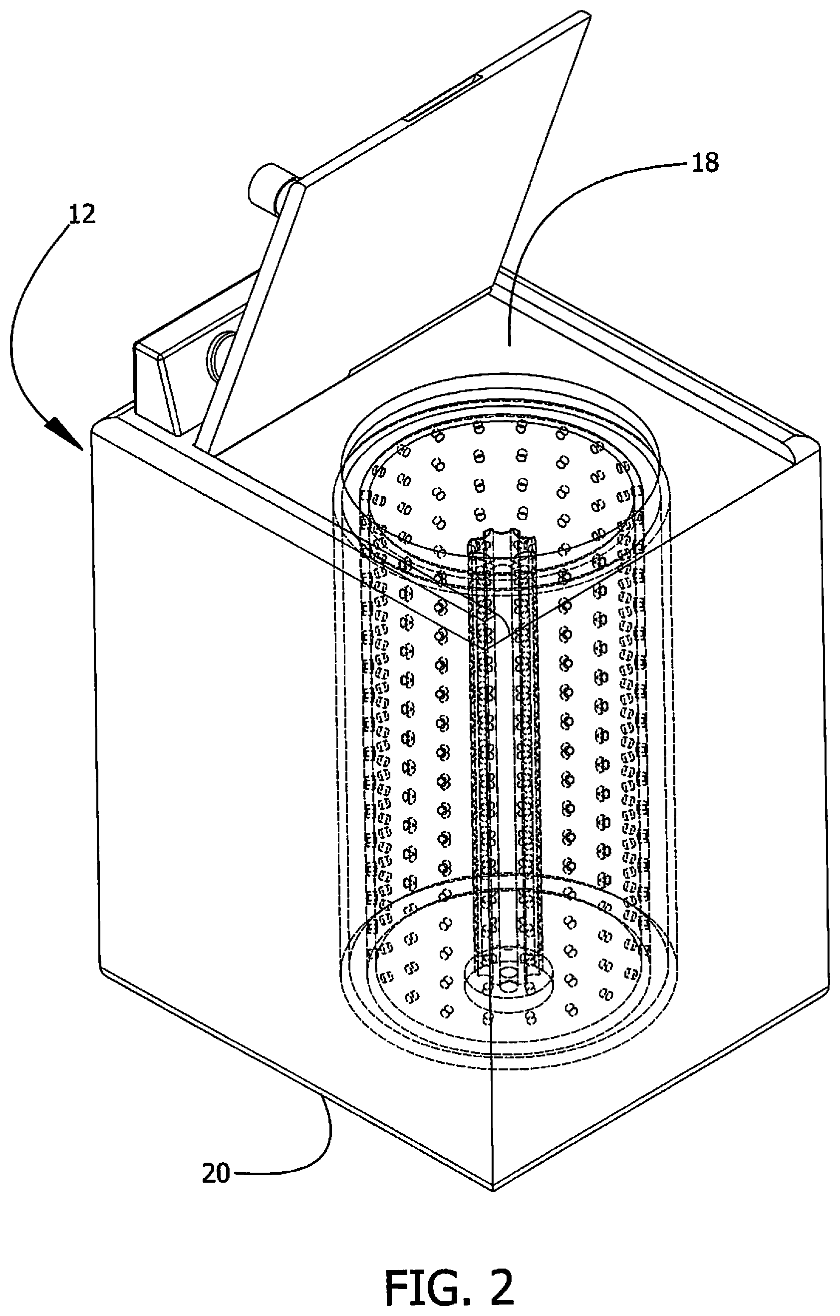 Patent US12460341 Figure 2 – Washing machine device