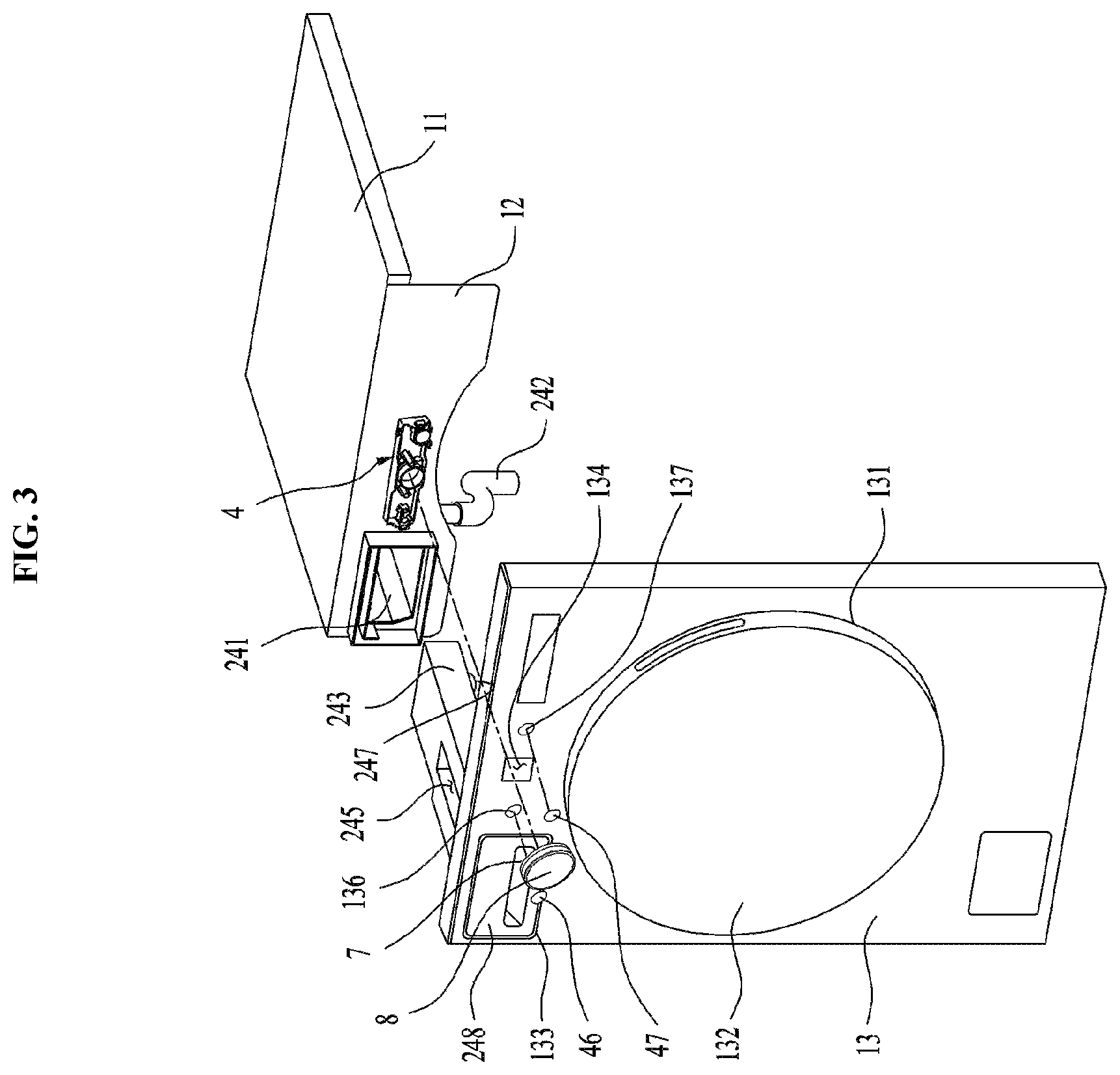 Patent US12460342 Figure 3 – Clothes treatment apparatus