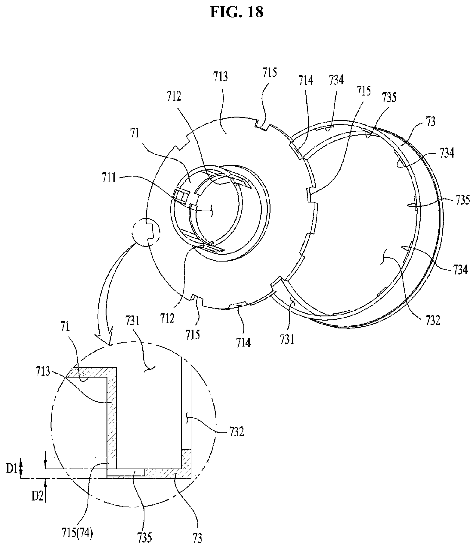 Patent US12460342 Figure 18 – Clothes treatment apparatus