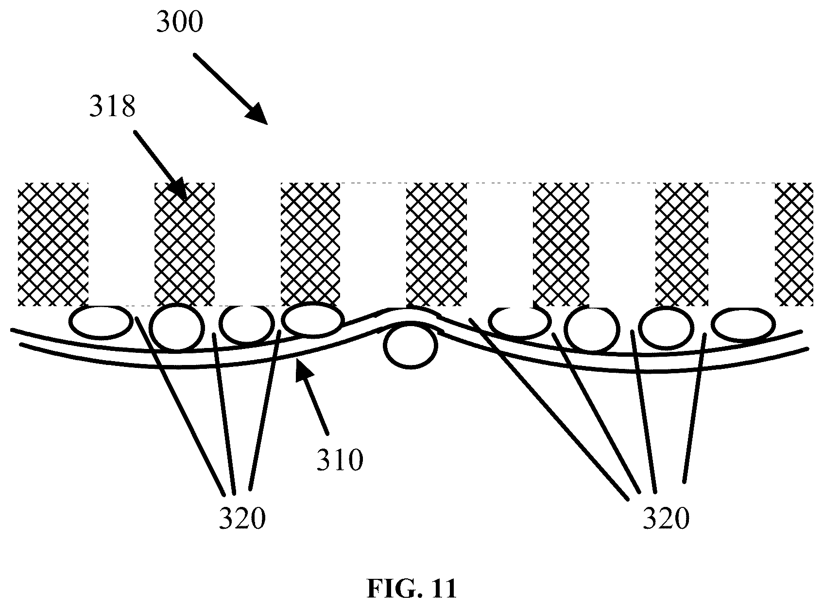 Patent US12460351 Figure 11 – Belt or fabric including polymeric layer for papermaking machine