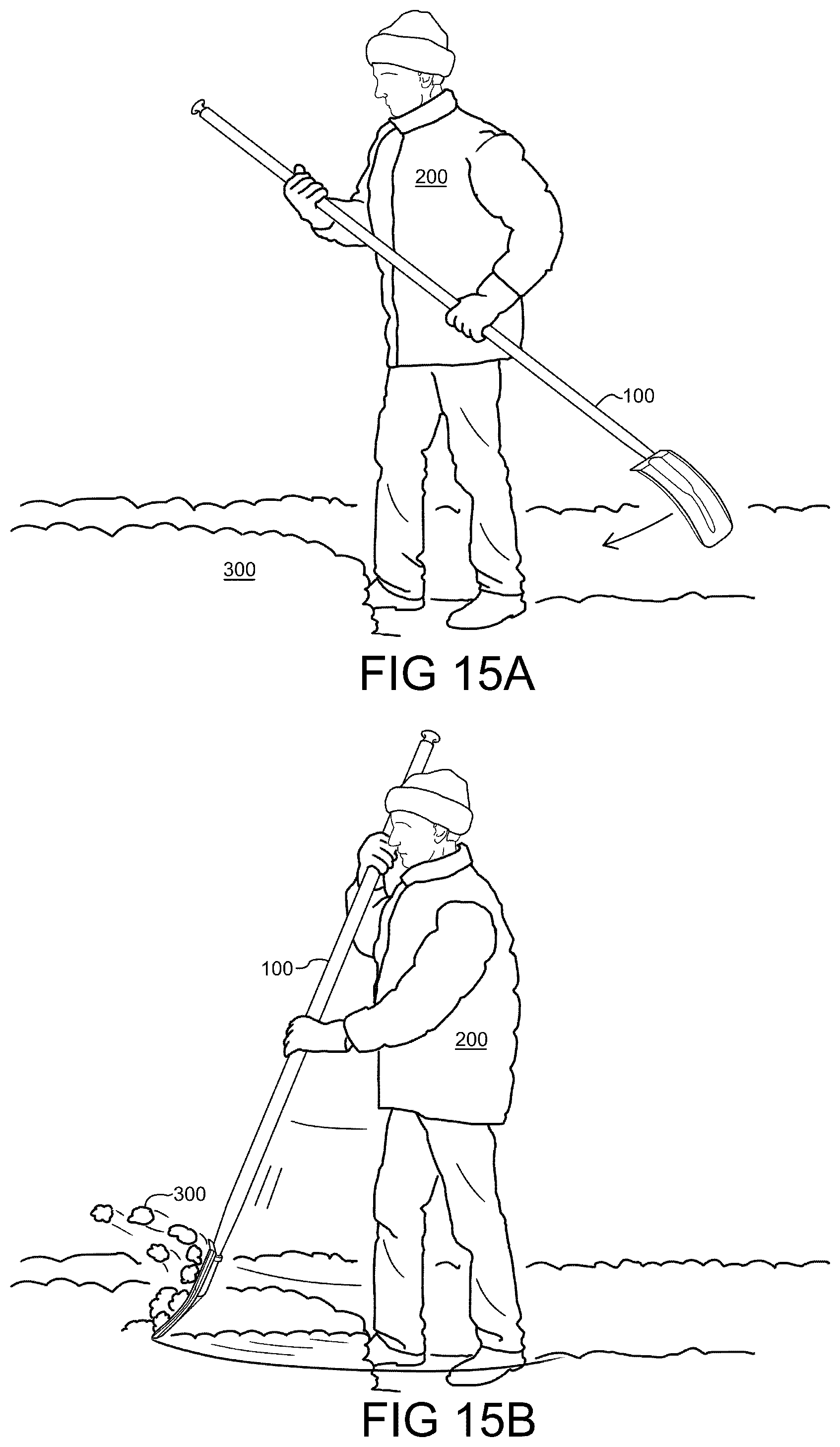 Patent US12460362 Figure 13 – Snow oar for manually clearing snow and ice