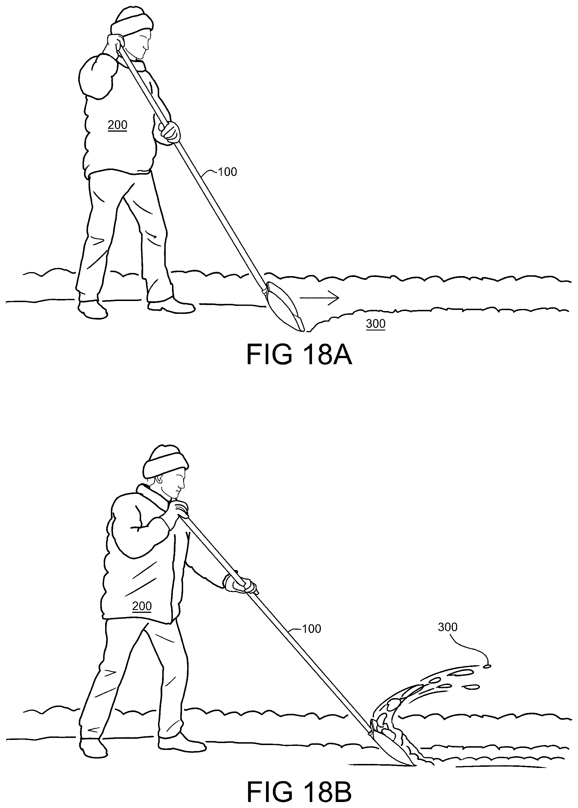 Patent US12460362 Figure 16 – Snow oar for manually clearing snow and ice