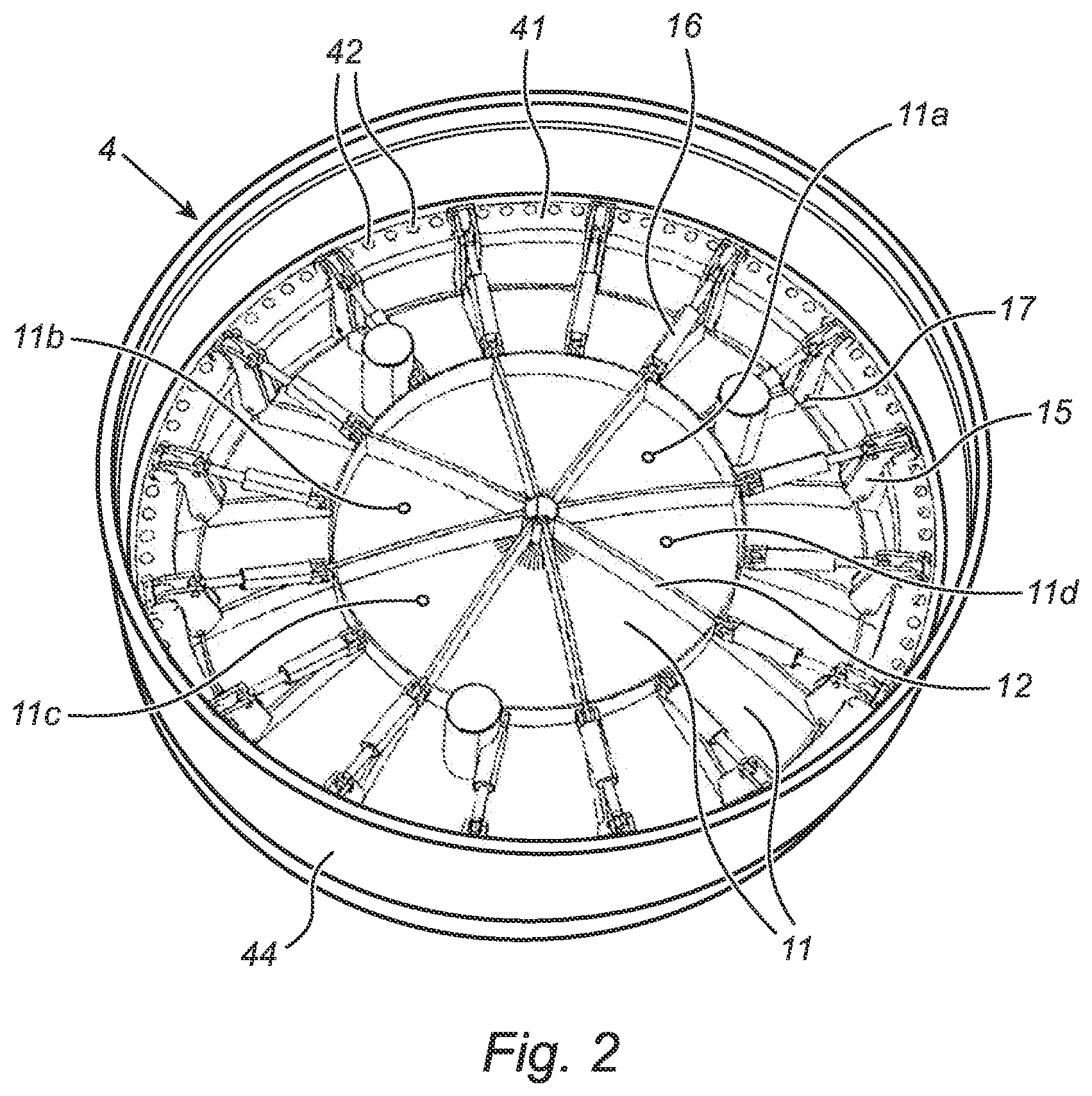 Patent US12460367 Figure 2 – Method for anchoring a hollow tubular element in a water bottom, and assembly of the tubular element and a closing body