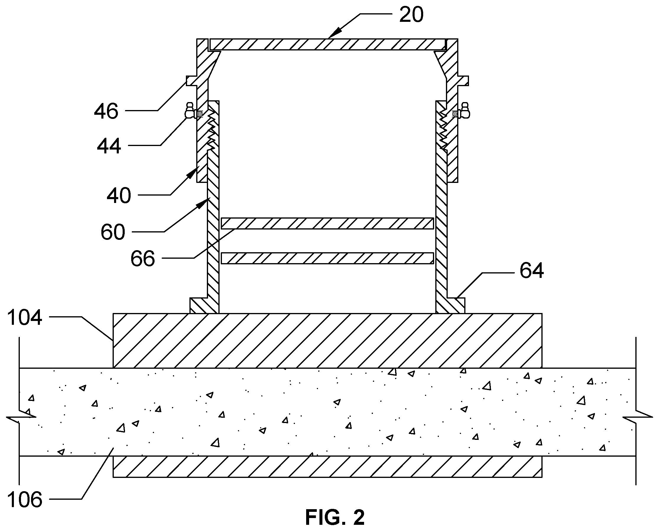Patent US12460369 Figure 2 – Height adjustable manhole cover
