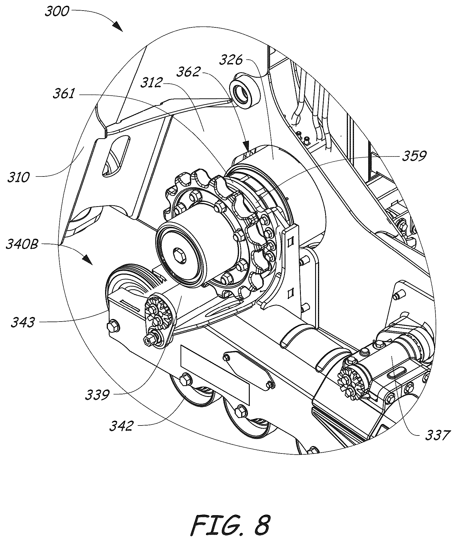 Patent US12460371 Figure 8 – Electrically powered power machine