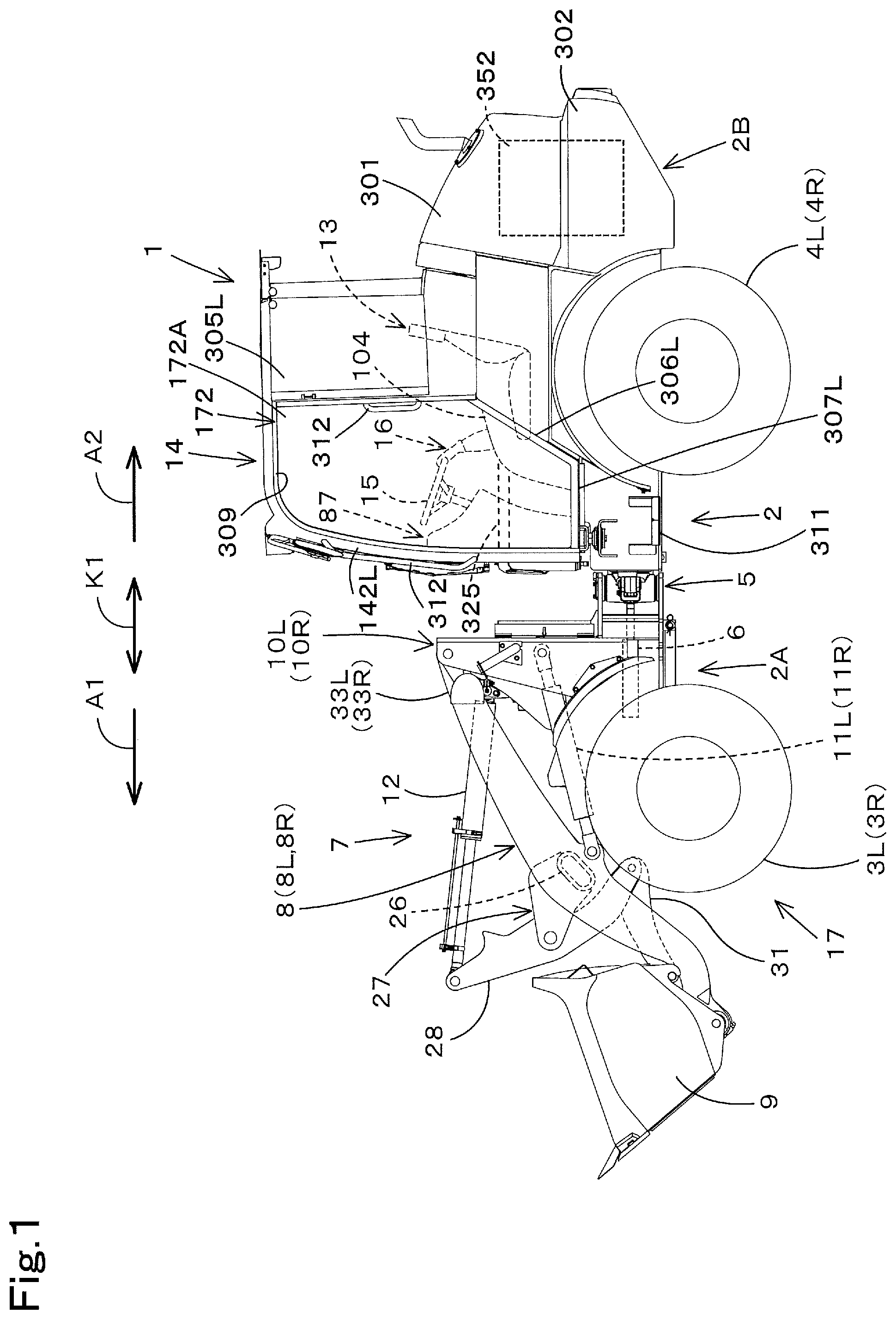 Patent US12460372 Figure 1 – Working machine