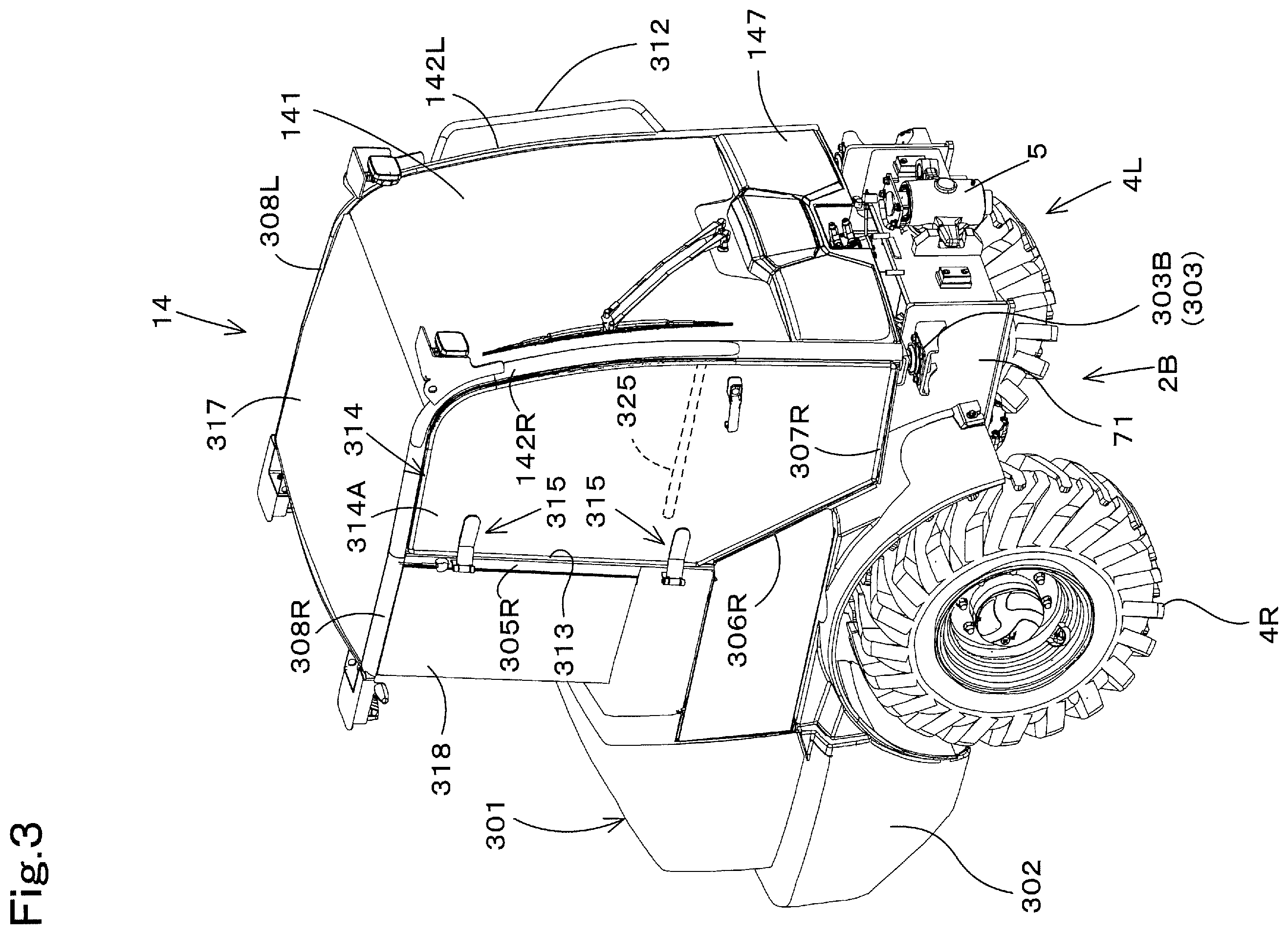 Patent US12460372 Figure 3 – Working machine