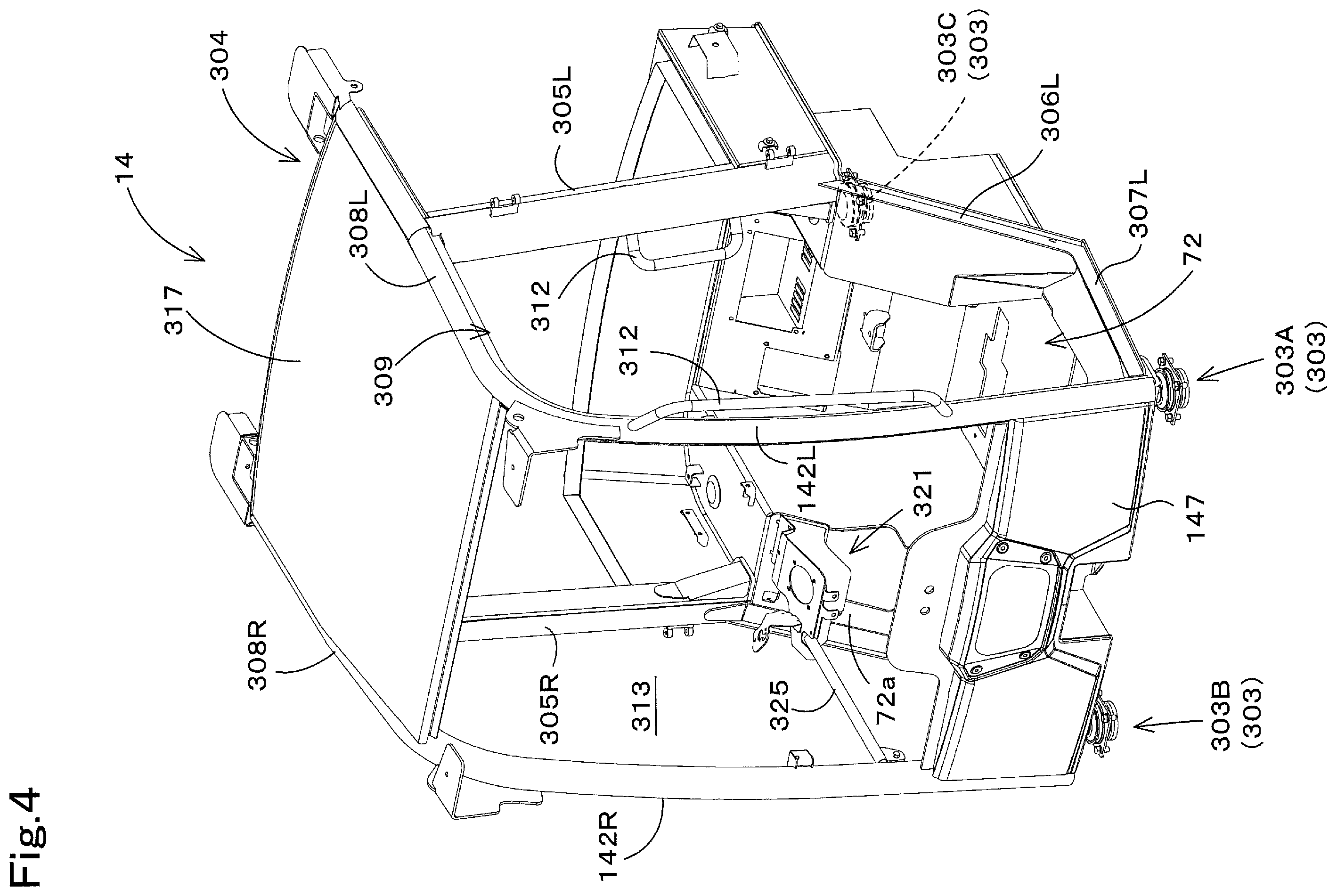 Patent US12460372 Figure 4 – Working machine