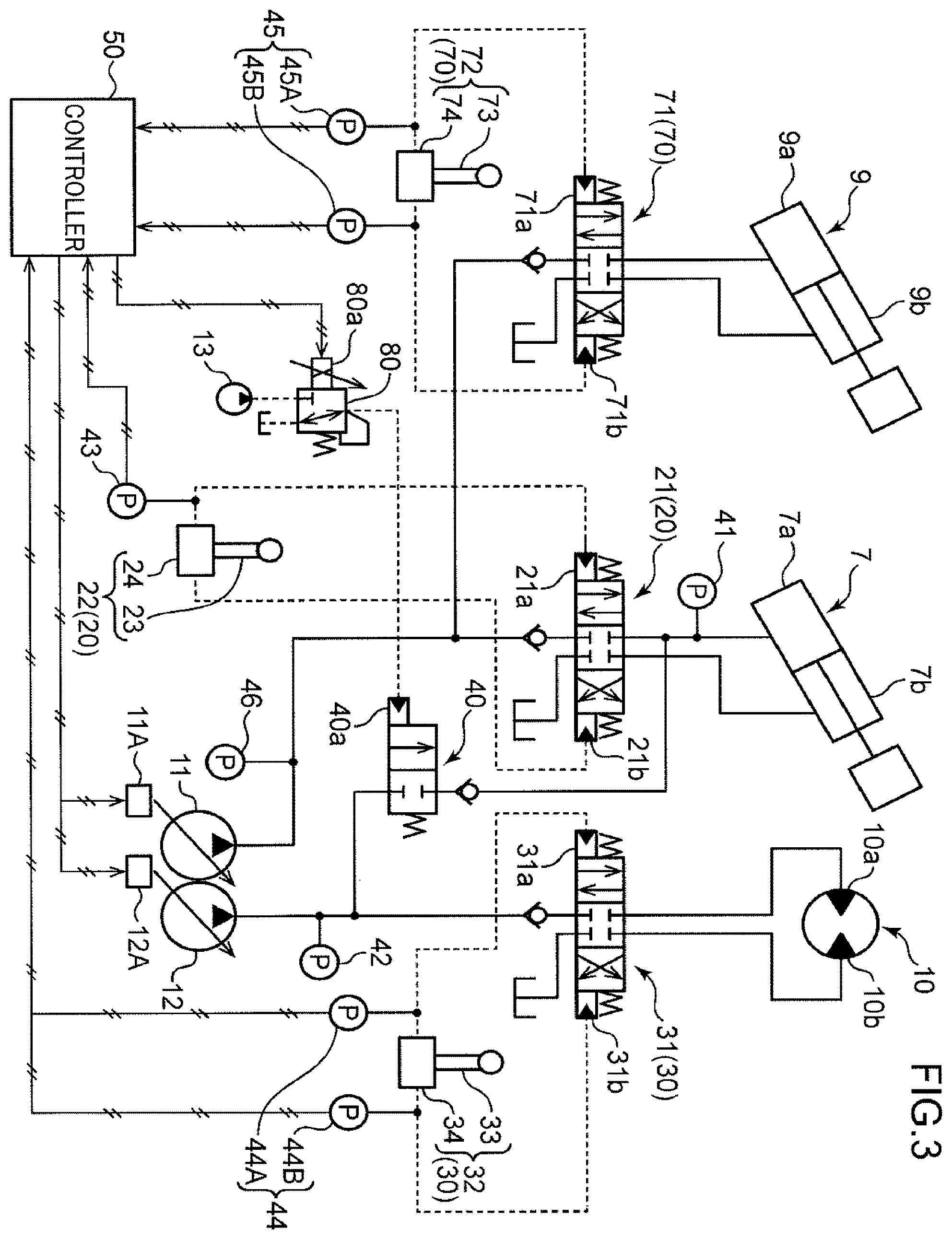 Patent US12460374 Figure 3 – Rotary construction machine