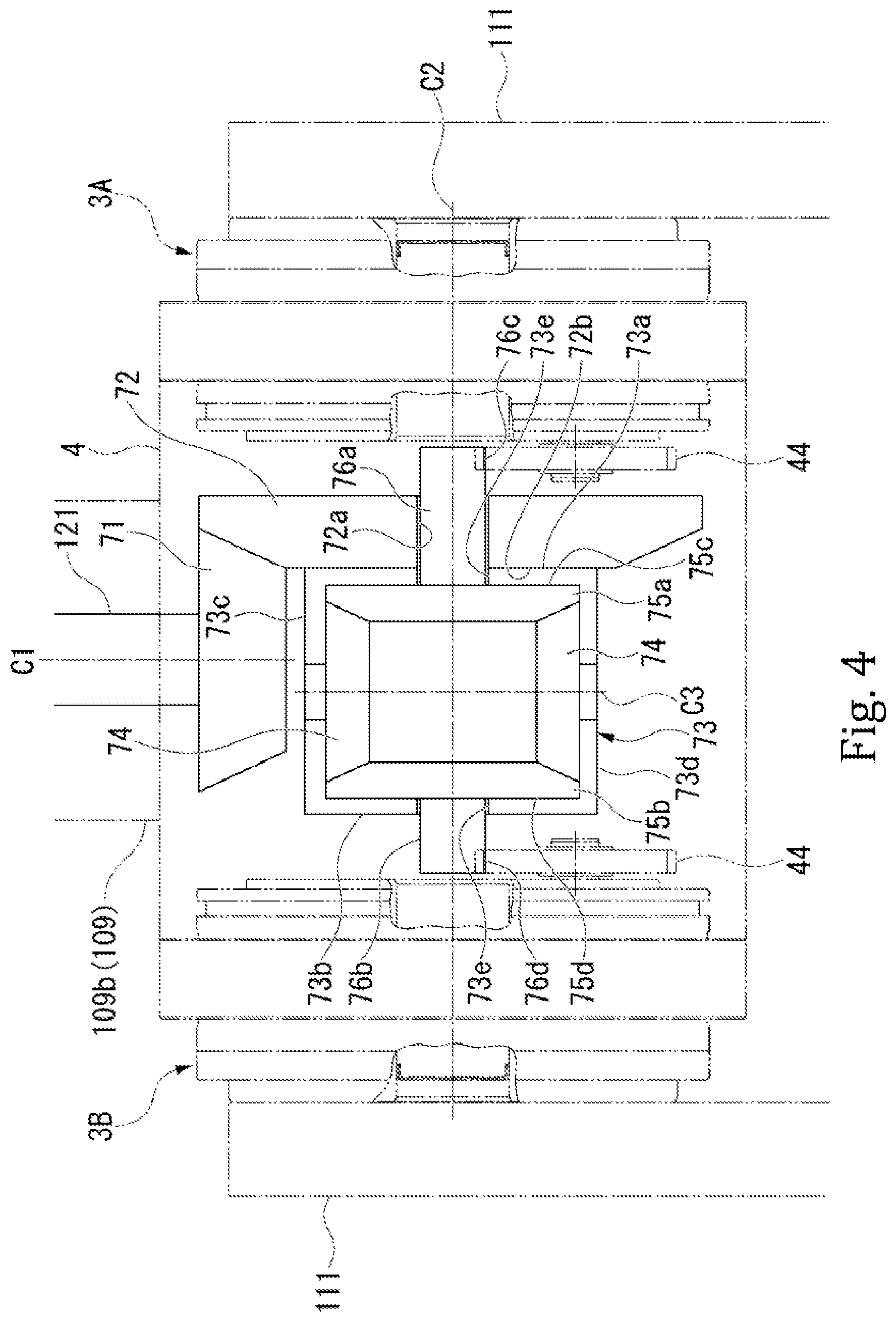 Patent US12460381 Figure 4 – Drive transmission device and construction machine