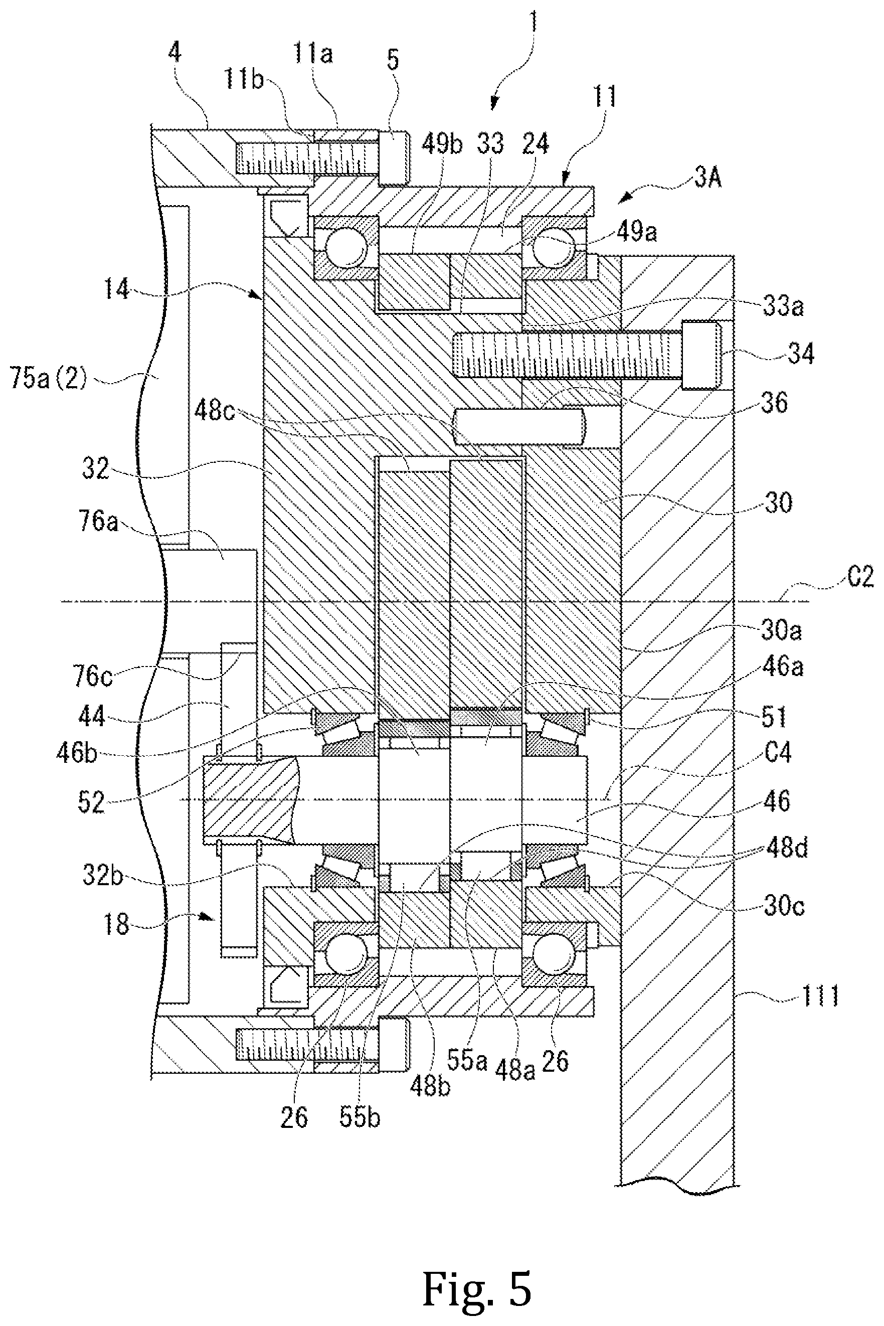 Patent US12460381 Figure 5 – Drive transmission device and construction machine