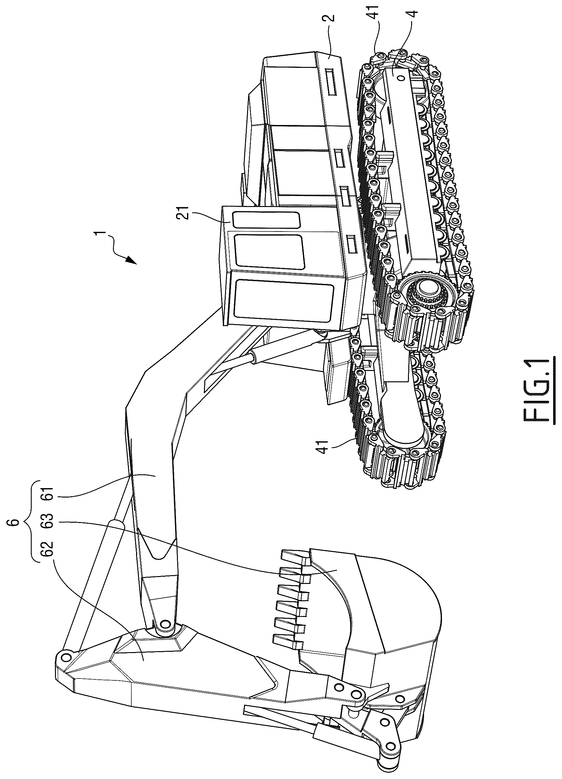 Patent US12460384 Figure 1 – Construction equipment