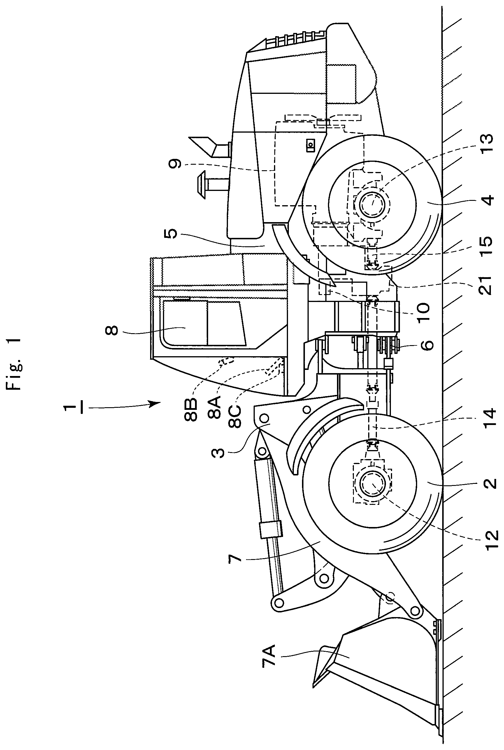 Patent US12460385 Figure 1 – Power transmission device for vehicle