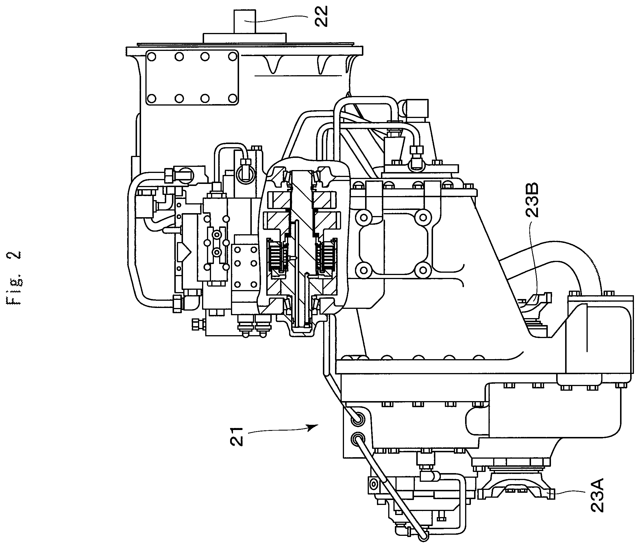 Patent US12460385 Figure 2 – Power transmission device for vehicle