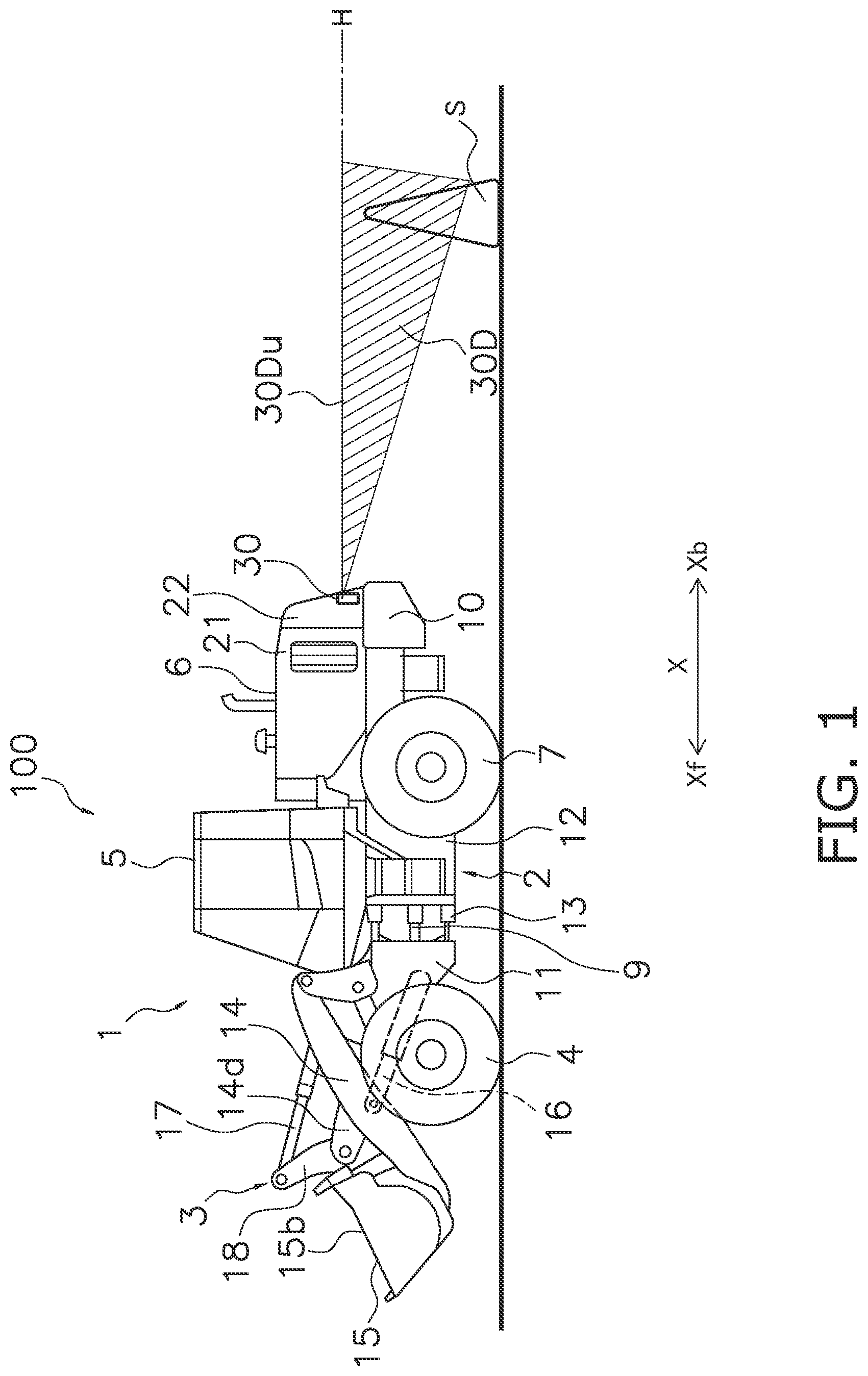 Patent US12460387 Figure 1 – Work machine