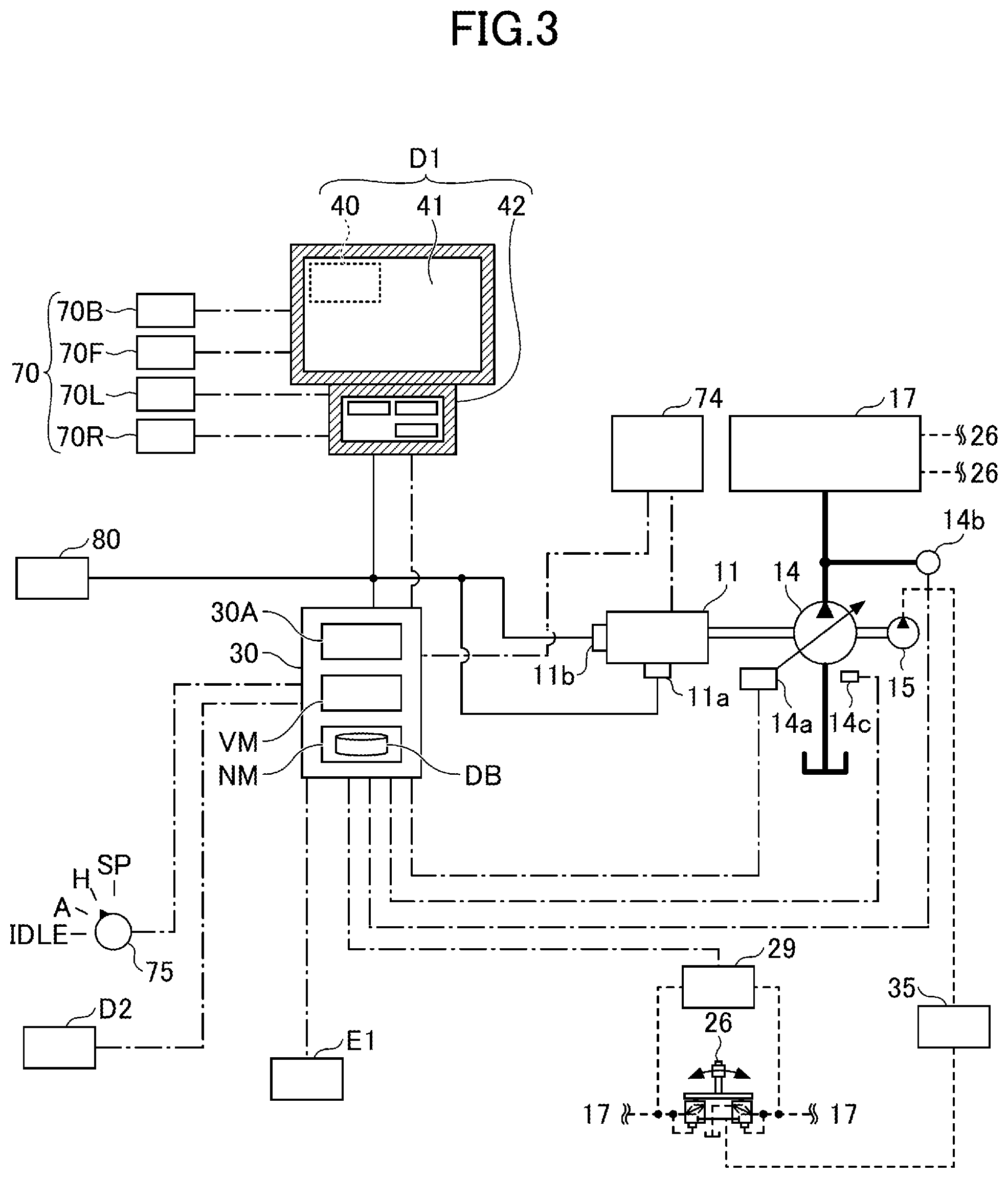 Patent US12460389 Figure 3 – Shovel and construction system