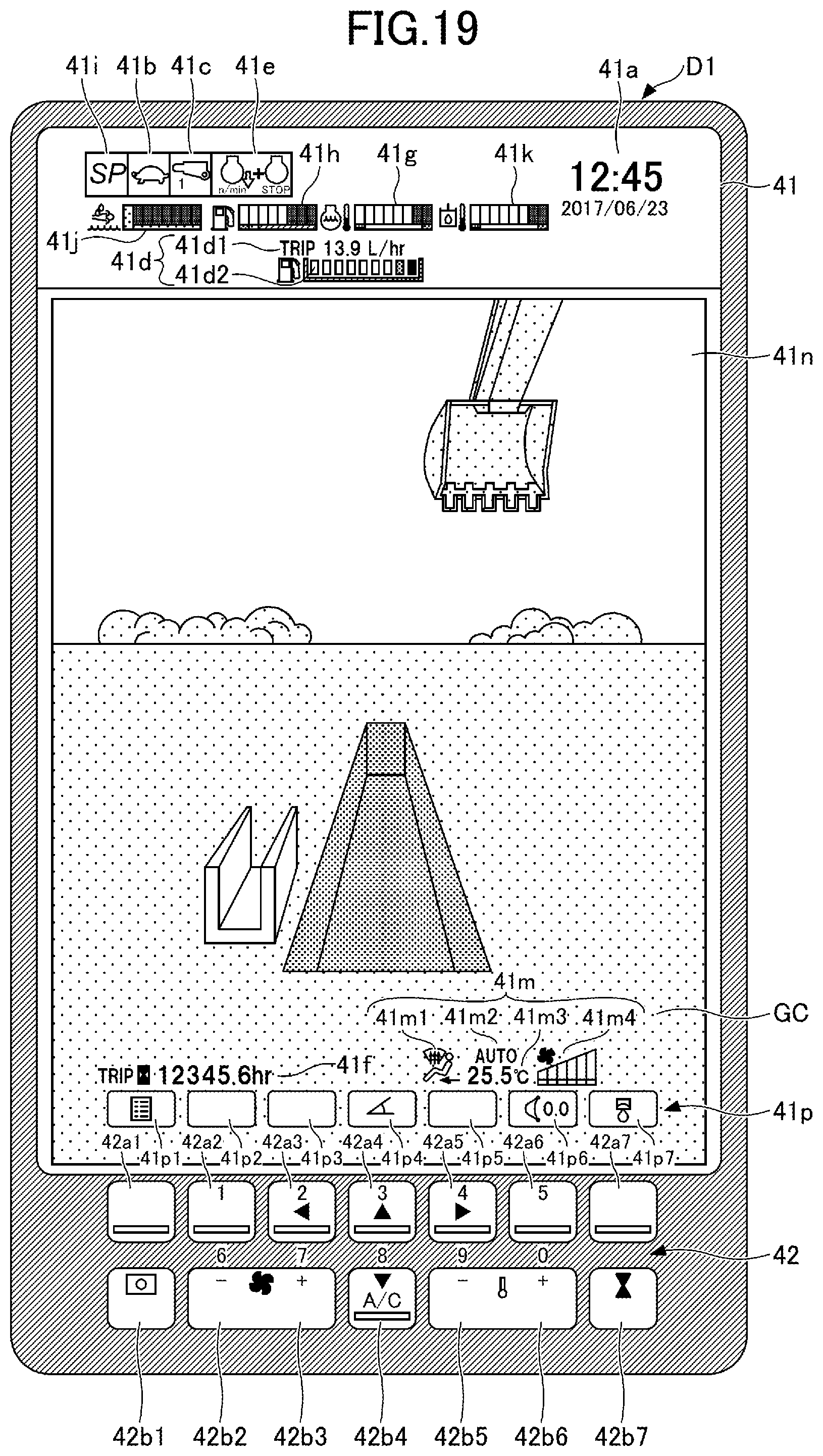 Patent US12460389 Figure 19 – Shovel and construction system
