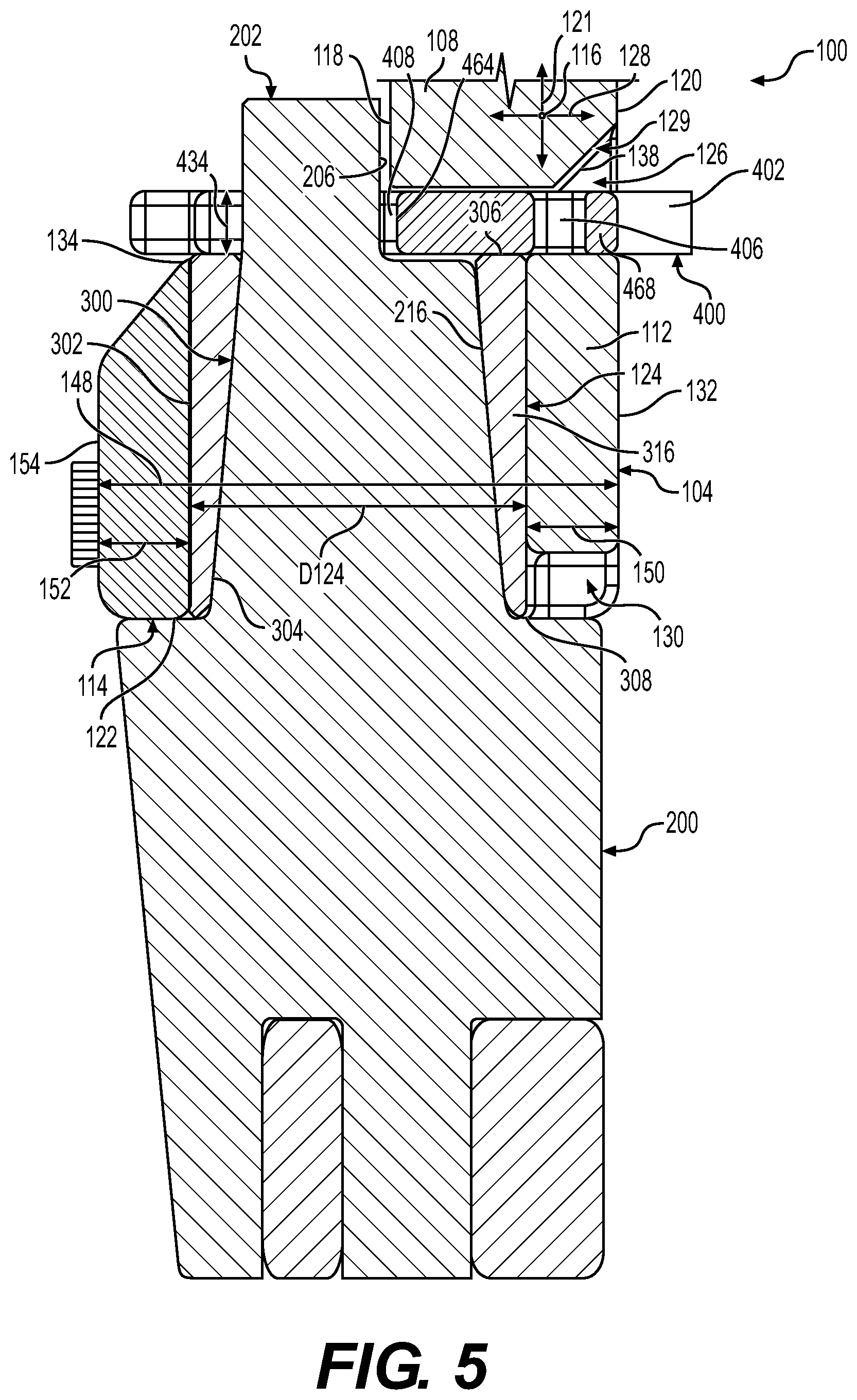 Patent US12460392 Figure 5 – Front access for bit retention