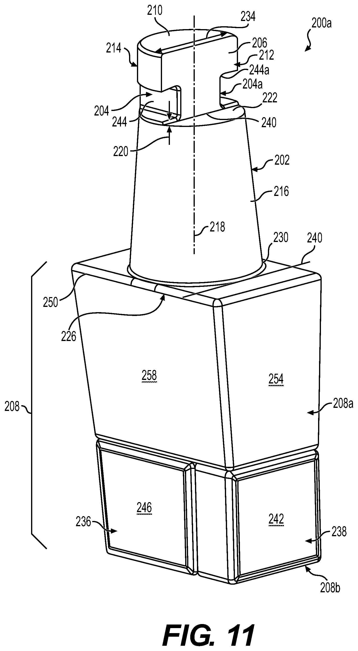 Patent US12460392 Figure 11 – Front access for bit retention