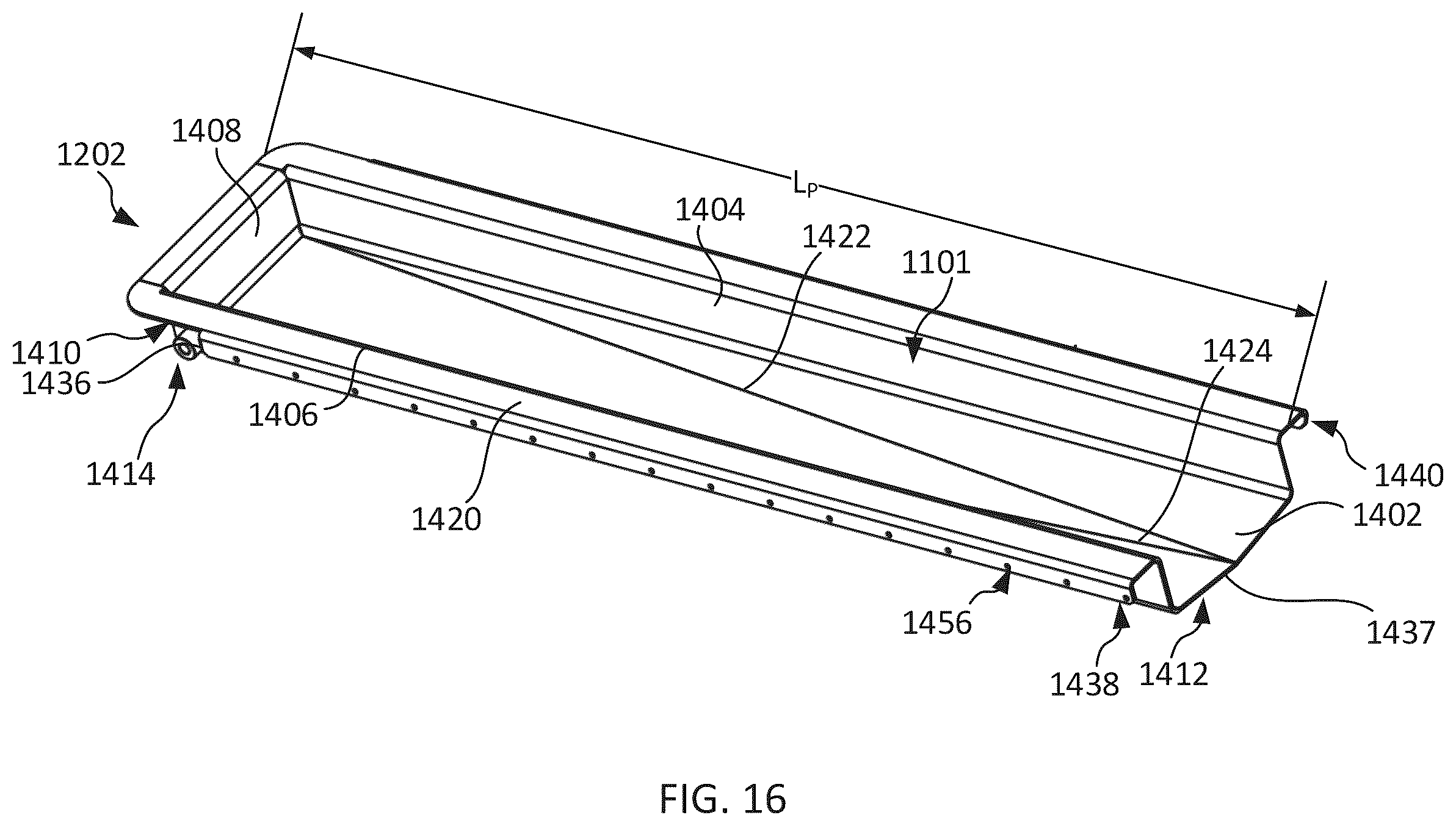 Patent US12460401 Figure 12 – Linear drain assembly