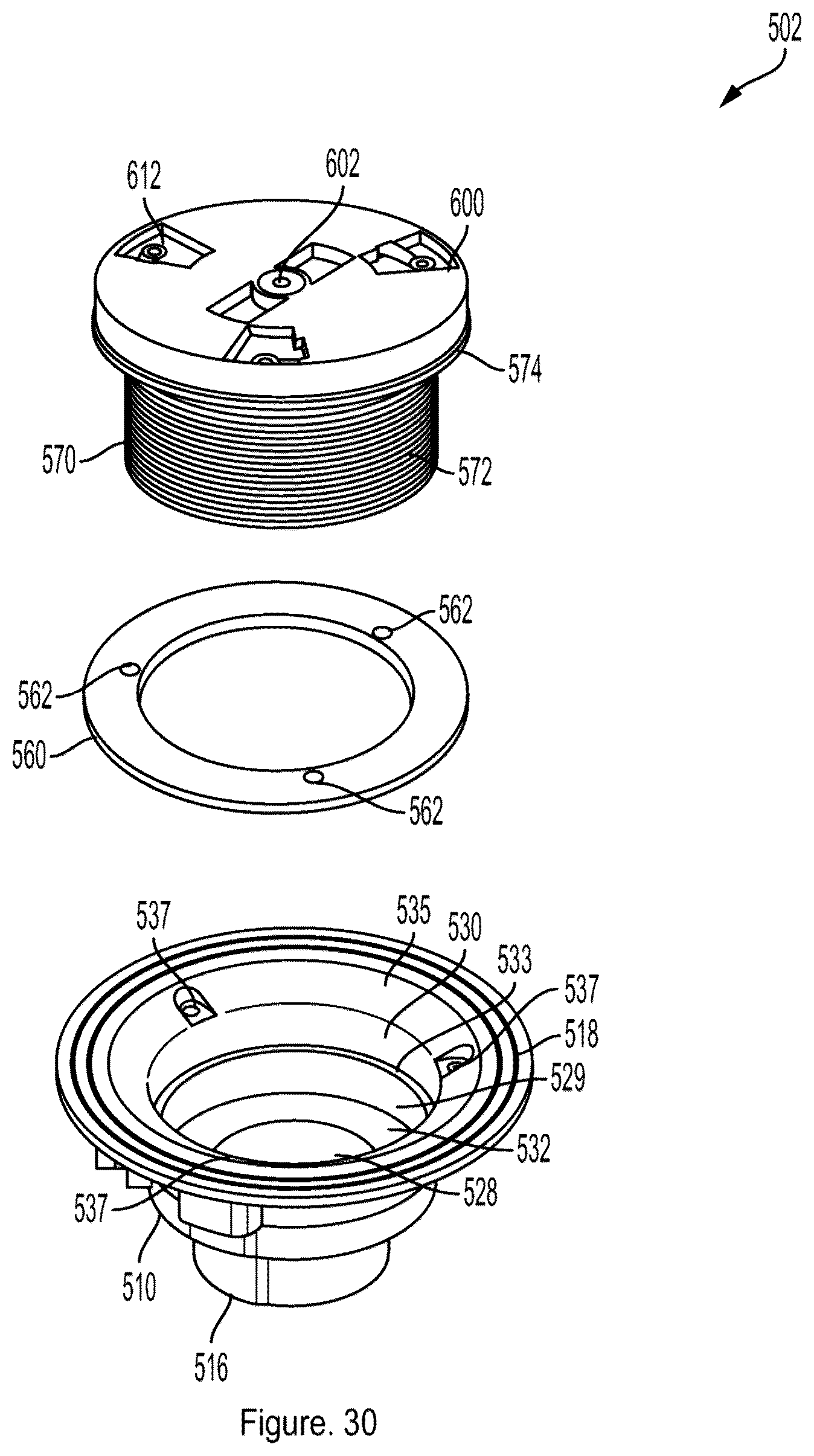 Patent US12460402 Figure 18 – Fast installation cap and drain