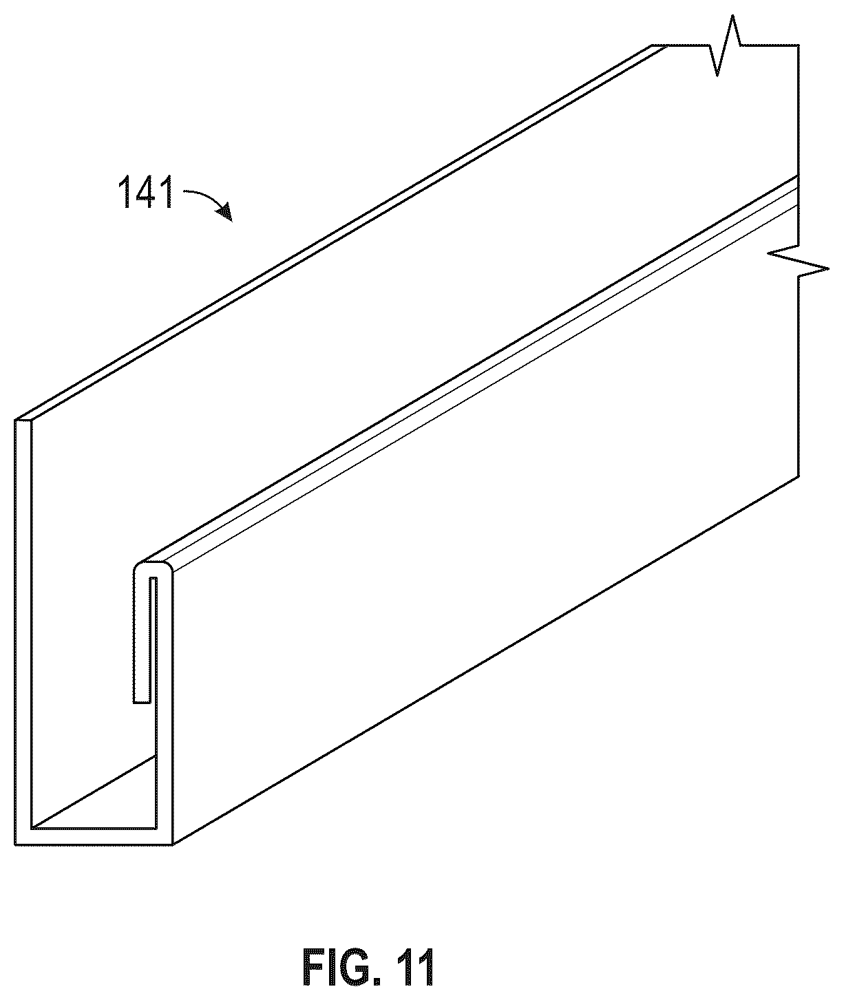 Patent US12460407 Figure 8 – Perimeter barrier for a building structure