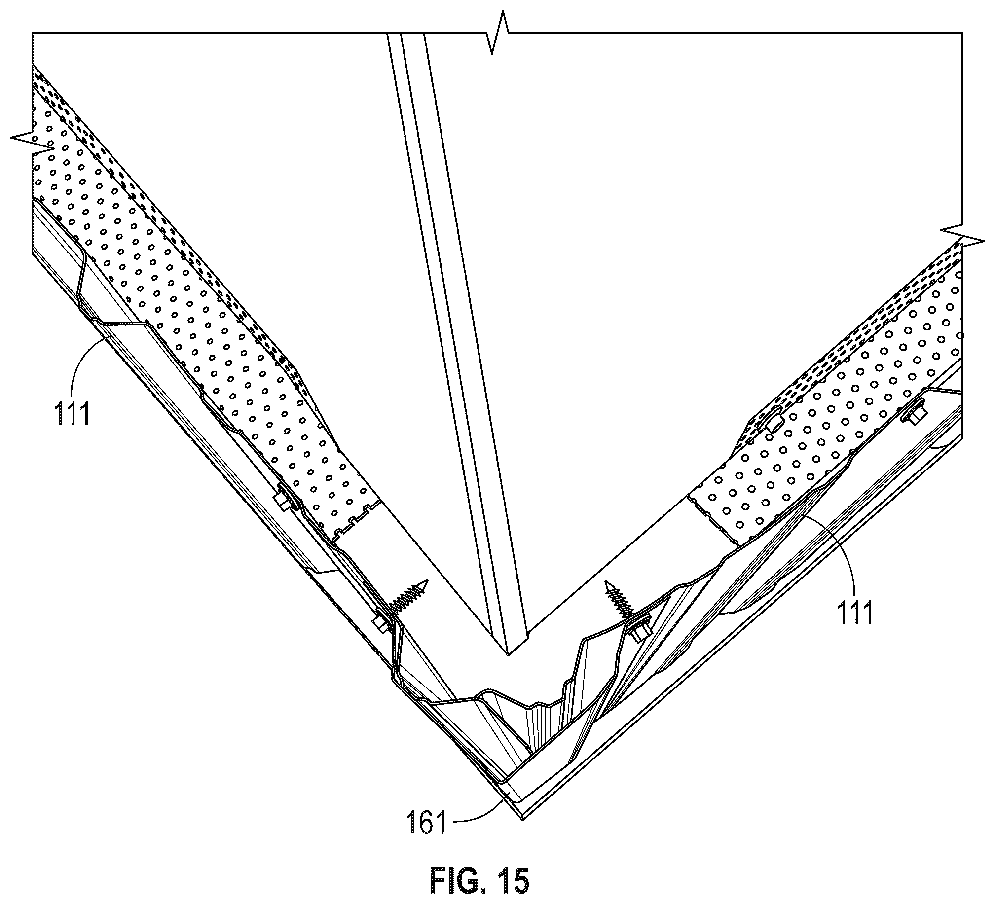 Patent US12460407 Figure 12 – Perimeter barrier for a building structure