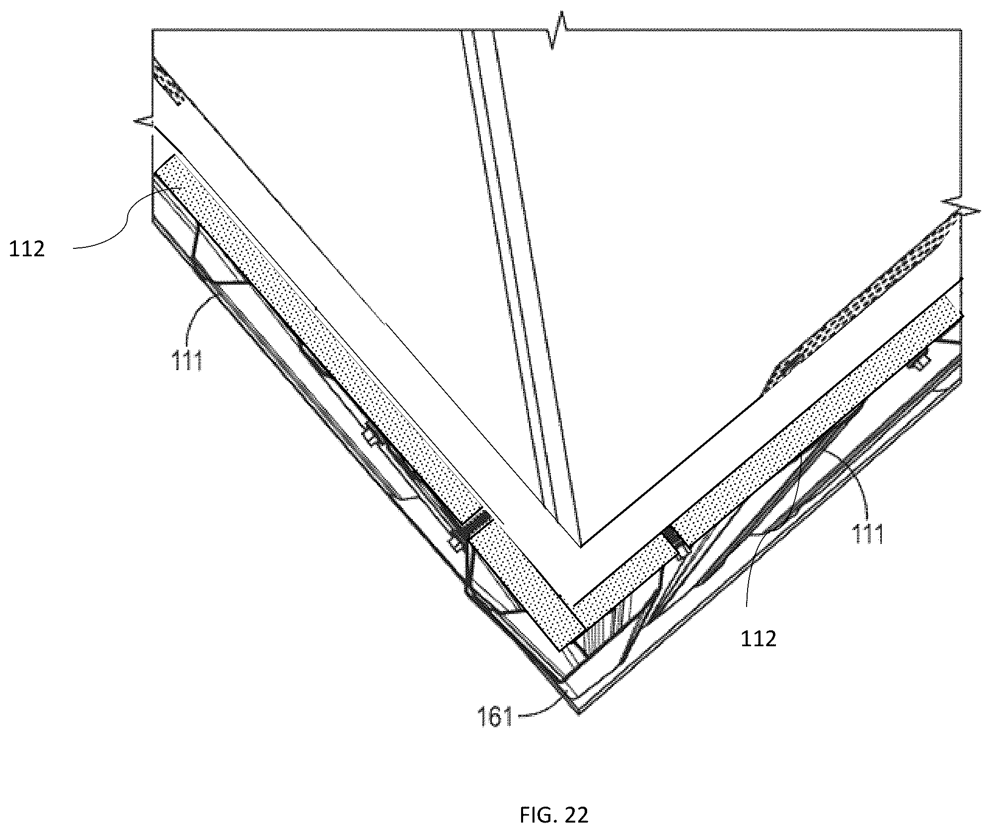 Patent US12460407 Figure 18 – Perimeter barrier for a building structure